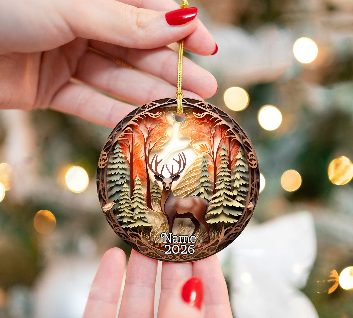 Deer Rustic Ornament 2026, Christmas Ornament, Holiday Decoration, Christmas Tree Decor, Winter Decor, Christmas Keepsake Gift