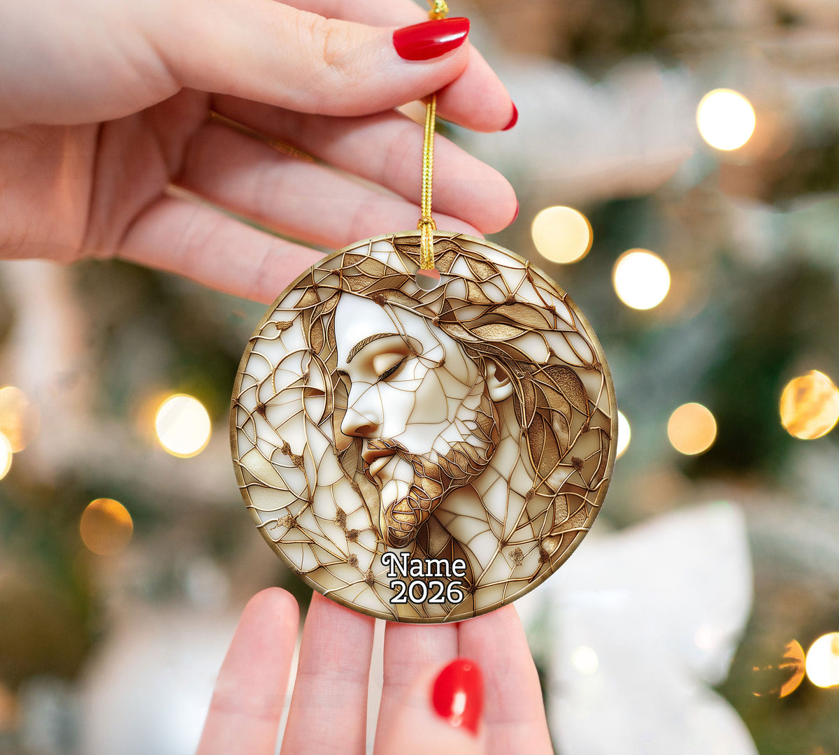 Jesus Christ Portrait Ornament 2026, Christian Christmas Ornament, Faith Keepsake Gift, Religious Tree Decor, Christmas Gift Idea, Faith Home Decor, Faith Home Decor