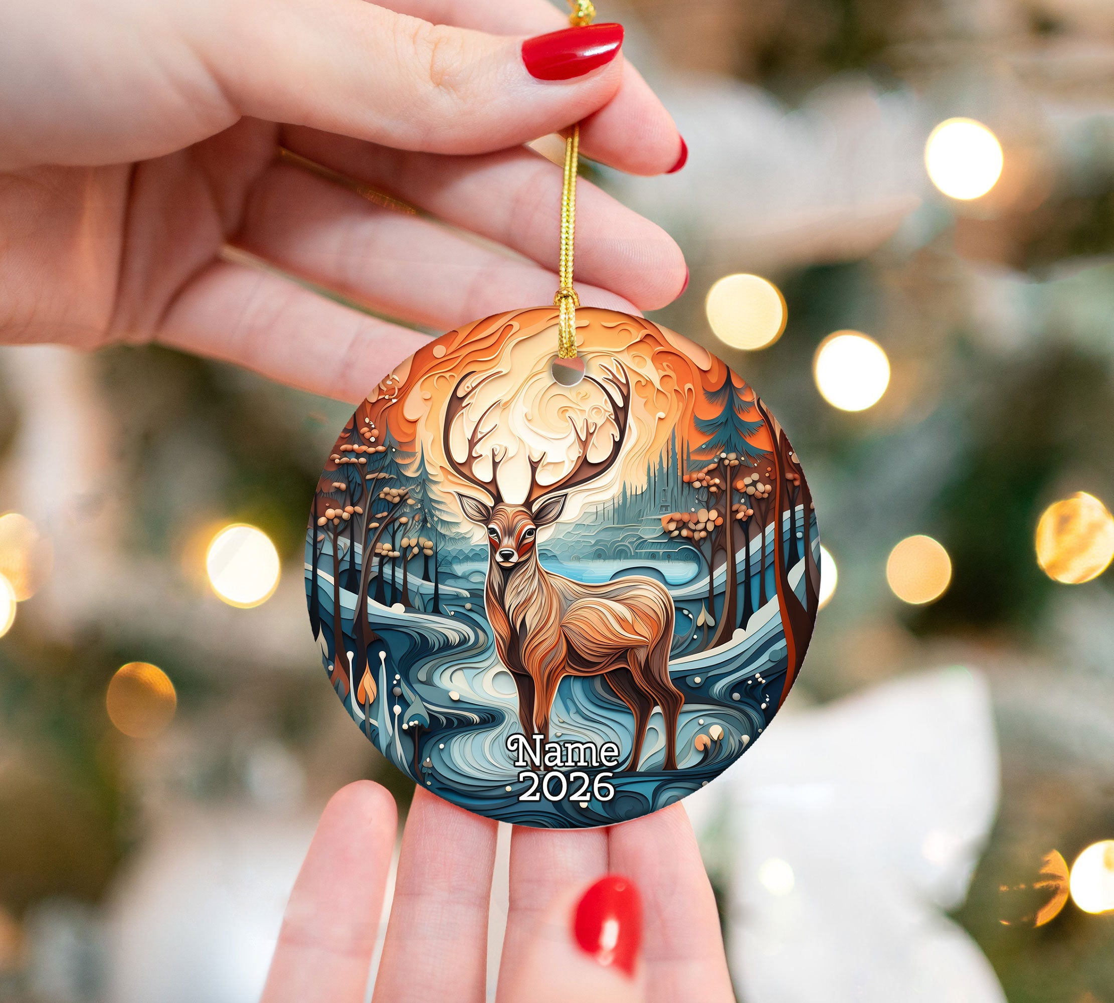 Paper Quilling Deer Ornament 2026, Christmas Ornament, Woodland Christmas Decor, Deer Christmas Gift, Holiday Keepsake, Nature Lover Gift