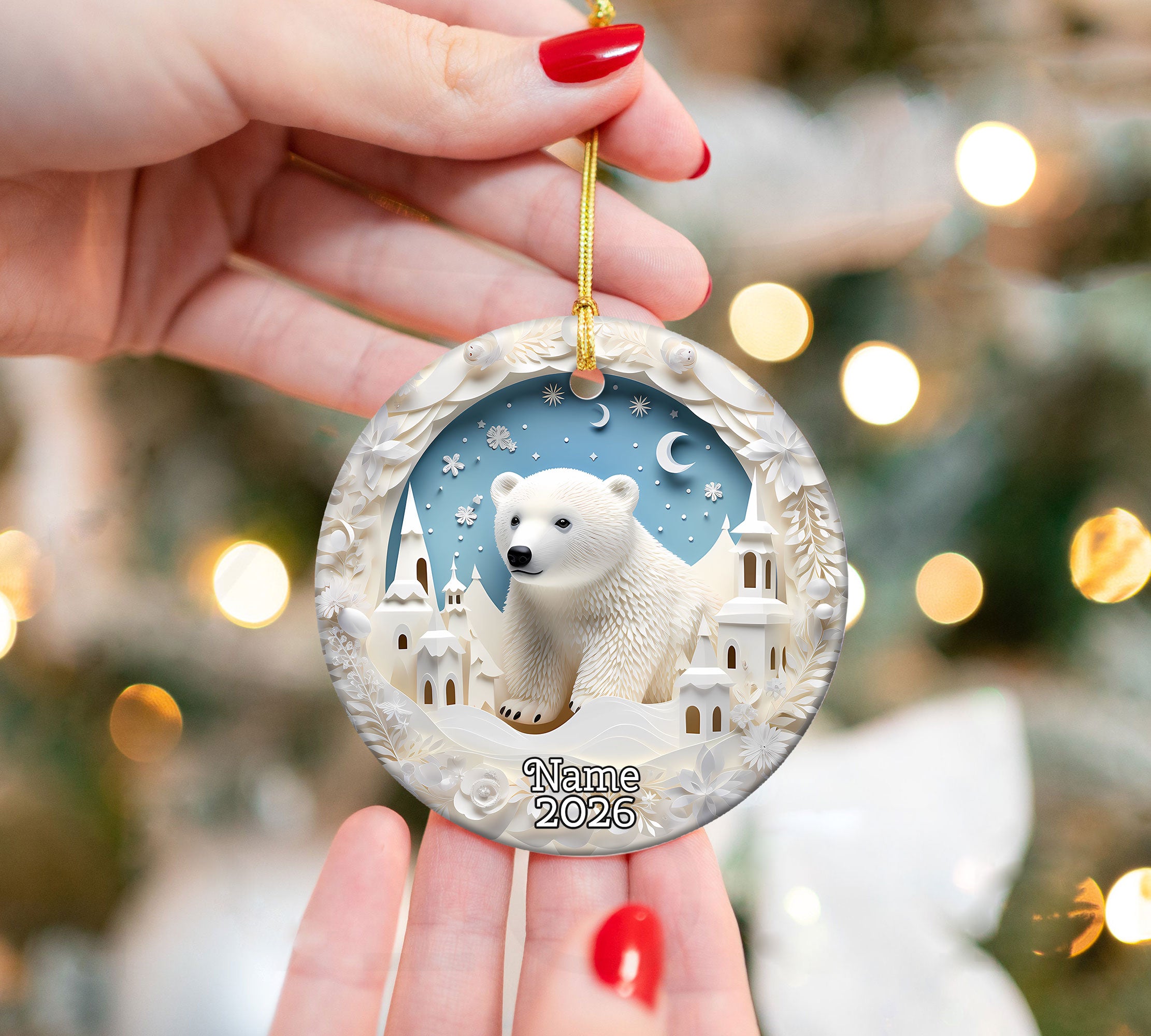 Cute Polar Bear Christmas Ornament, Arctic Winter Animal Decor, Christmas Tree Keepsake, Holiday Gift 2026, Seasonal Keepsake, Christmas Gift Idea