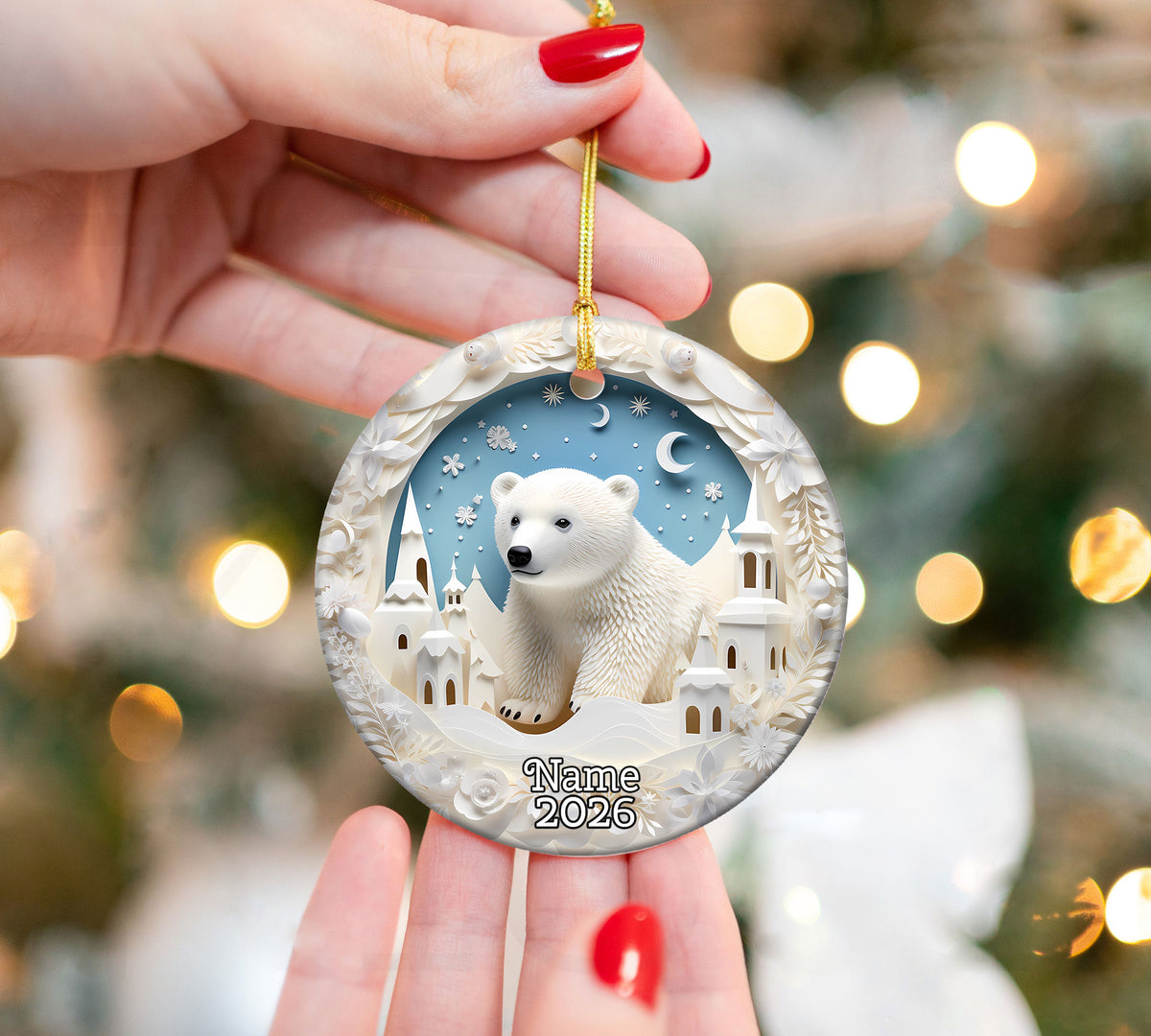 Cute Polar Bear Christmas Ornament, Arctic Winter Animal Decor, Christmas Tree Keepsake, Holiday Gift 2026, Seasonal Keepsake, Christmas Gift Idea