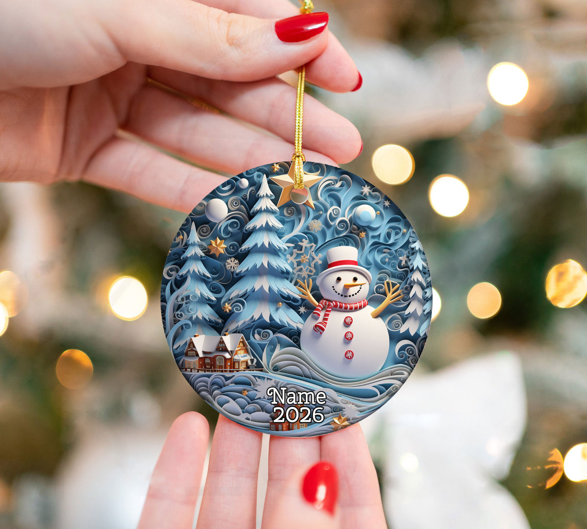 Snowman Christmas Ornament 2026, Winter Tree Decoration, Holiday Keepsake Gift, Christmas Decor