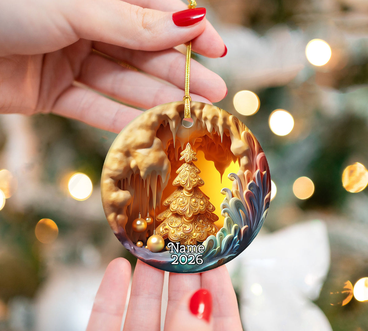 Elegant Xmas Tree Ornament, 2026 Christmas Decoration, Holiday Gift for Family, Holiday Ornament
