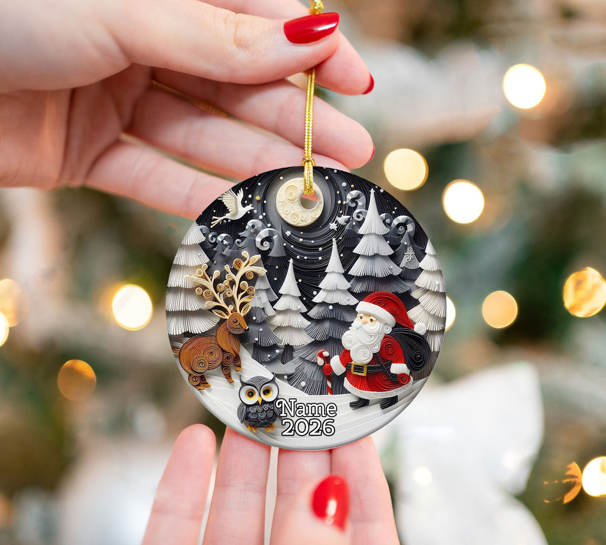 Jolly Santa Ornament 2026, Christmas Tree Decoration, Vintage Holiday Keepsake, Santa Claus Christmas Gift, Holiday Keepsake, Christmas Gift