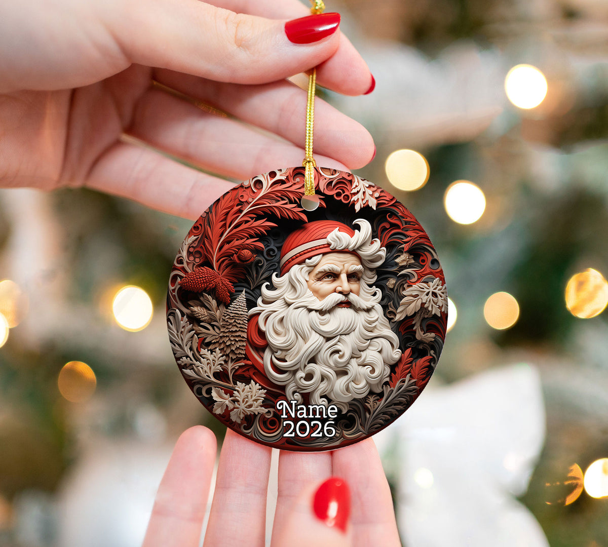 Christmas Ornament 2026, Santa Claus Ornament, Holiday Keepsake Gift, Xmas Tree Decoration, Christmas Decor, Winter Decor