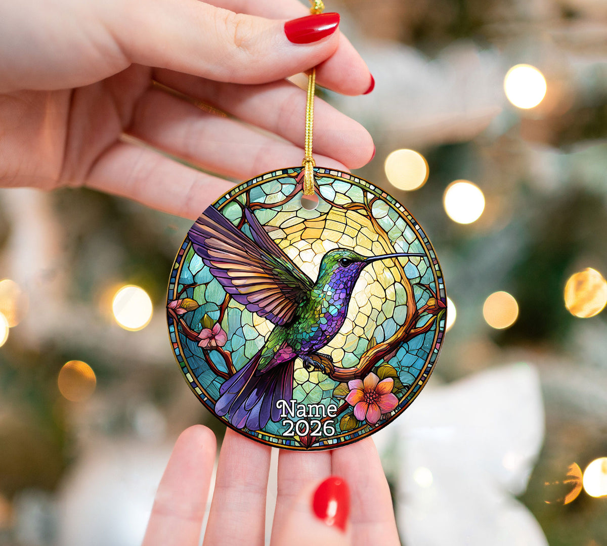 Christmas Ornament 2026, Hummingbird Ornament, Colorful Bird Keepsake Gift, Holiday Decor, Xmas Tree Decoration, Nature Lover Gift