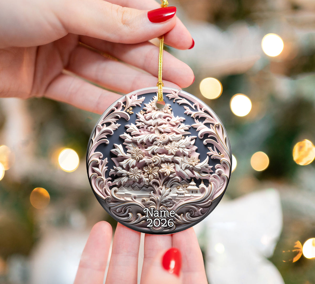 Christmas Tree Ornament 2026, Elegant Christmas Tree Ceramic Ornament, Holiday Tree Decoration