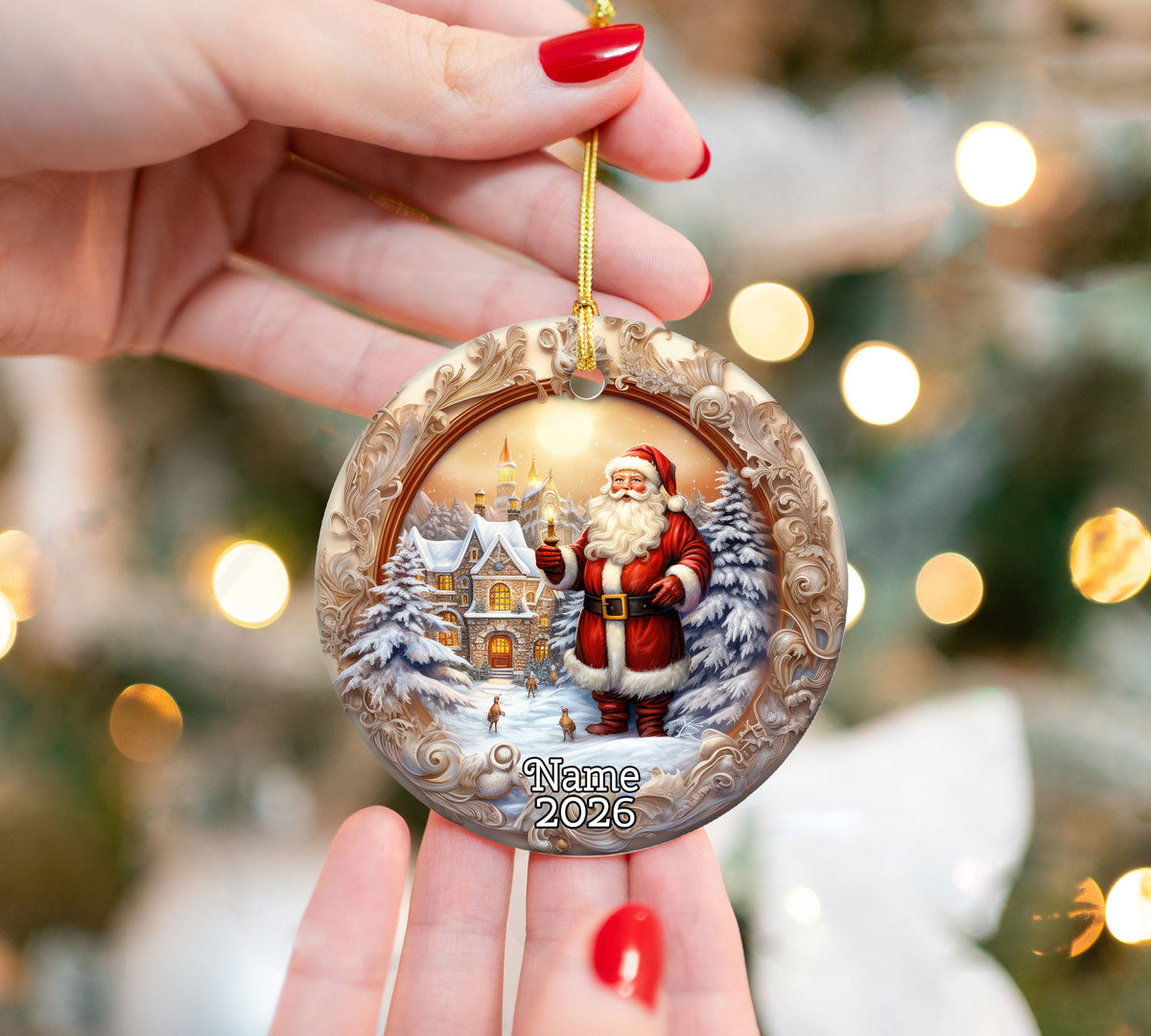 Santa Claus Christmas Ornament 2026, Vintage Santa Keepsake Ornament, Christmas Tree Decoration, Holiday Gift For Family