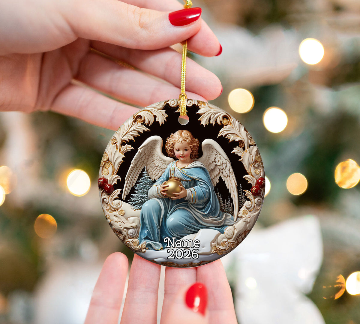 Religious Angel Keepsake Ornament, Christmas Angel Tree Ornament, Christian Christmas Decor 2026