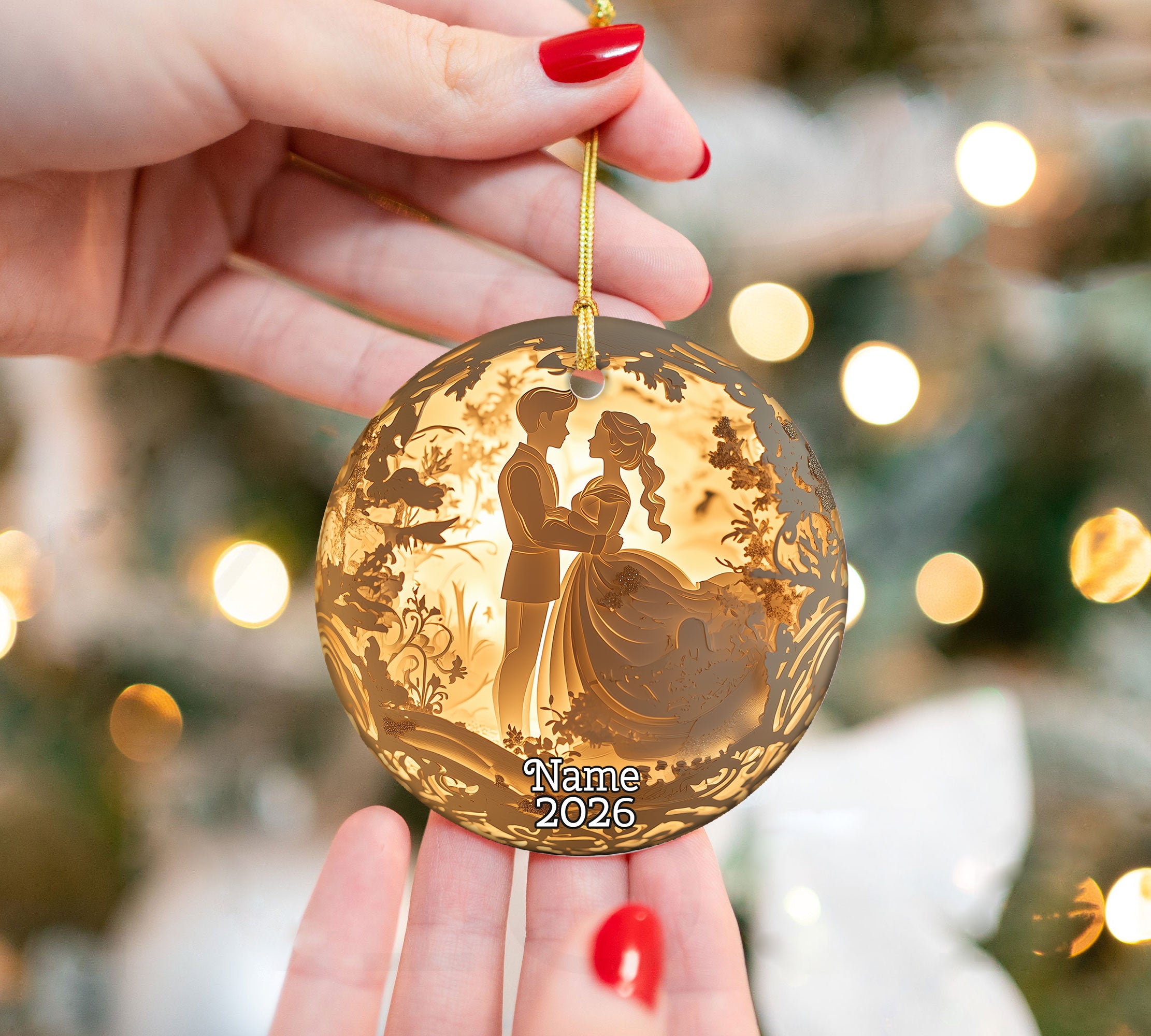 2026 Romantic Couple Christmas Ornament, Love Keepsake Ornament, Wedding Christmas Gift, Anniversary Tree Decor