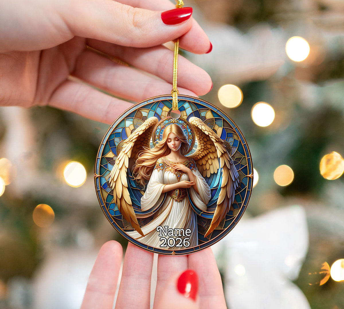 Religious Christmas Ornament, Angel Prayer Ornament, Christian Holiday Decor, 2026 Christmas Ornament