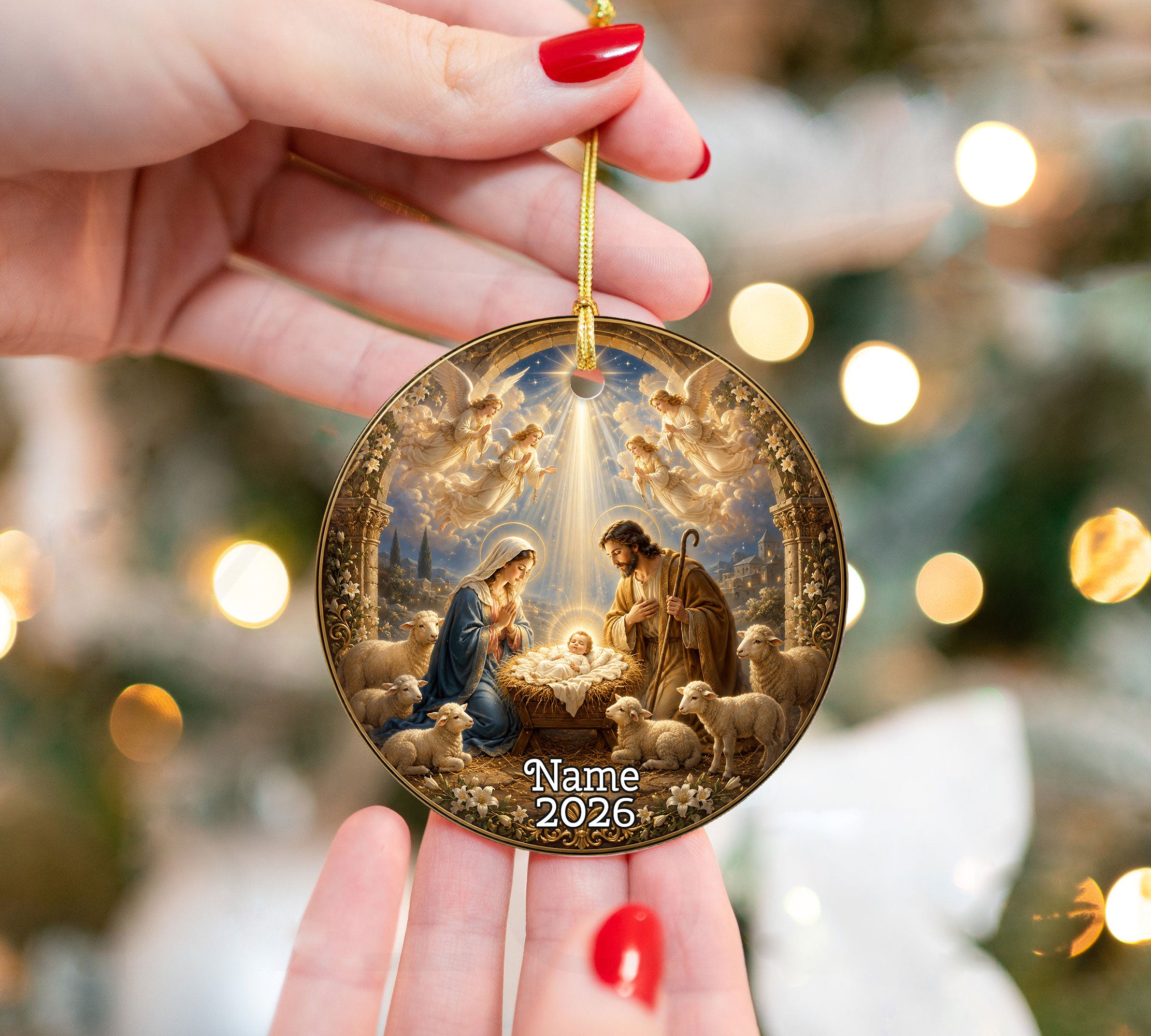 2026 Nativity Scene Christmas Ornament, Christian Christmas Decor, Holy Family Keepsake, Religious Tree Ornament Gift
