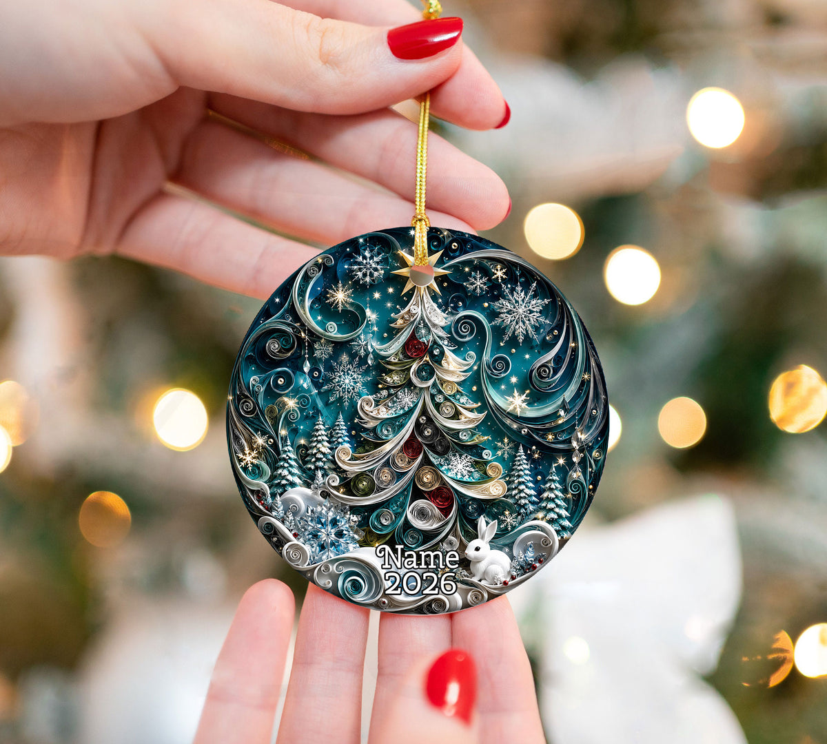 Christmas Tree Ornament 2026, Blue Winter Ornament, Holiday Christmas Decor, Xmas Tree Decoration