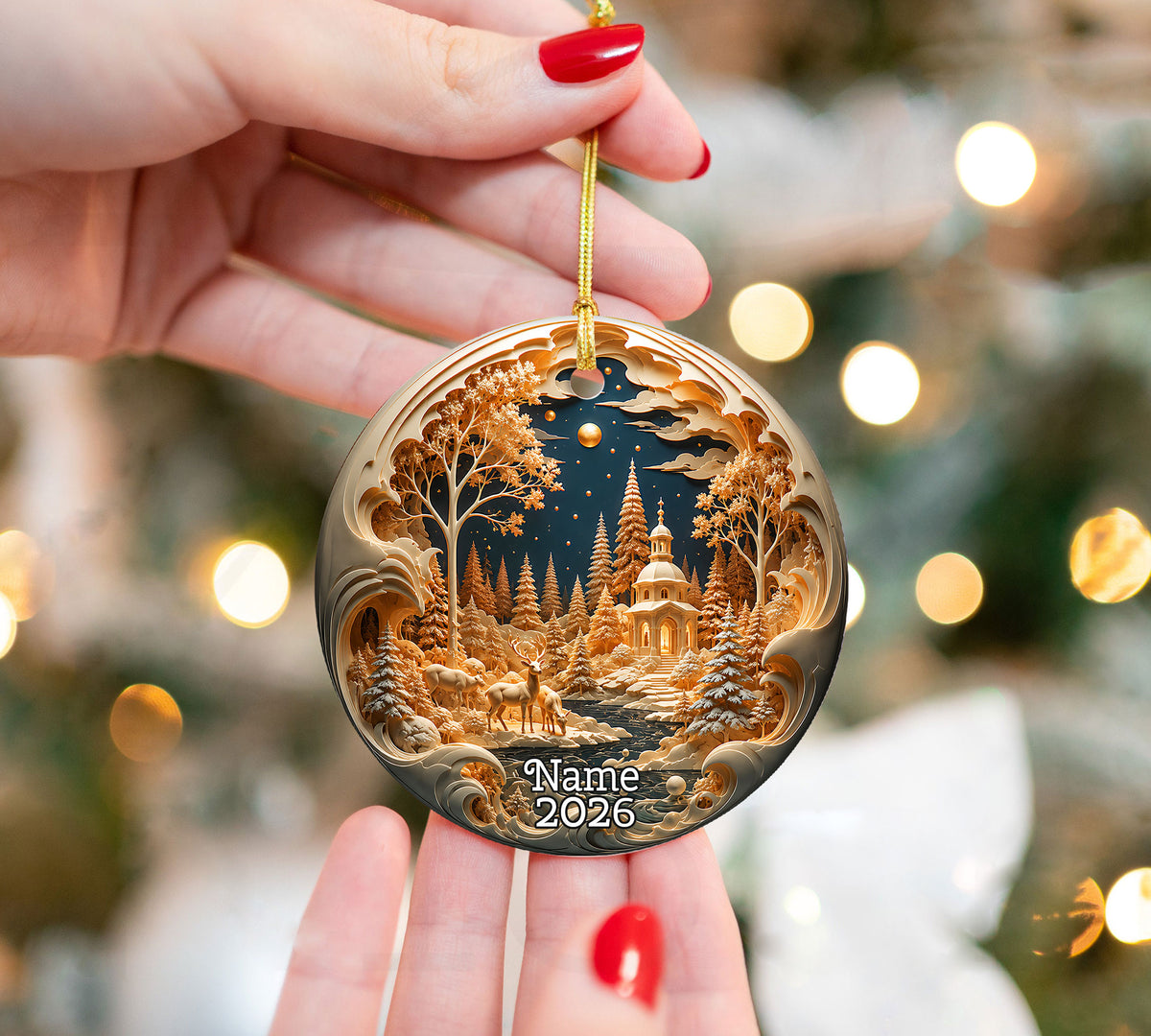 Snow Village Christmas Ornament 2026, Christmas Tree Decoration, Winter Holiday Village Decor, Seasonal Keepsake Ornament