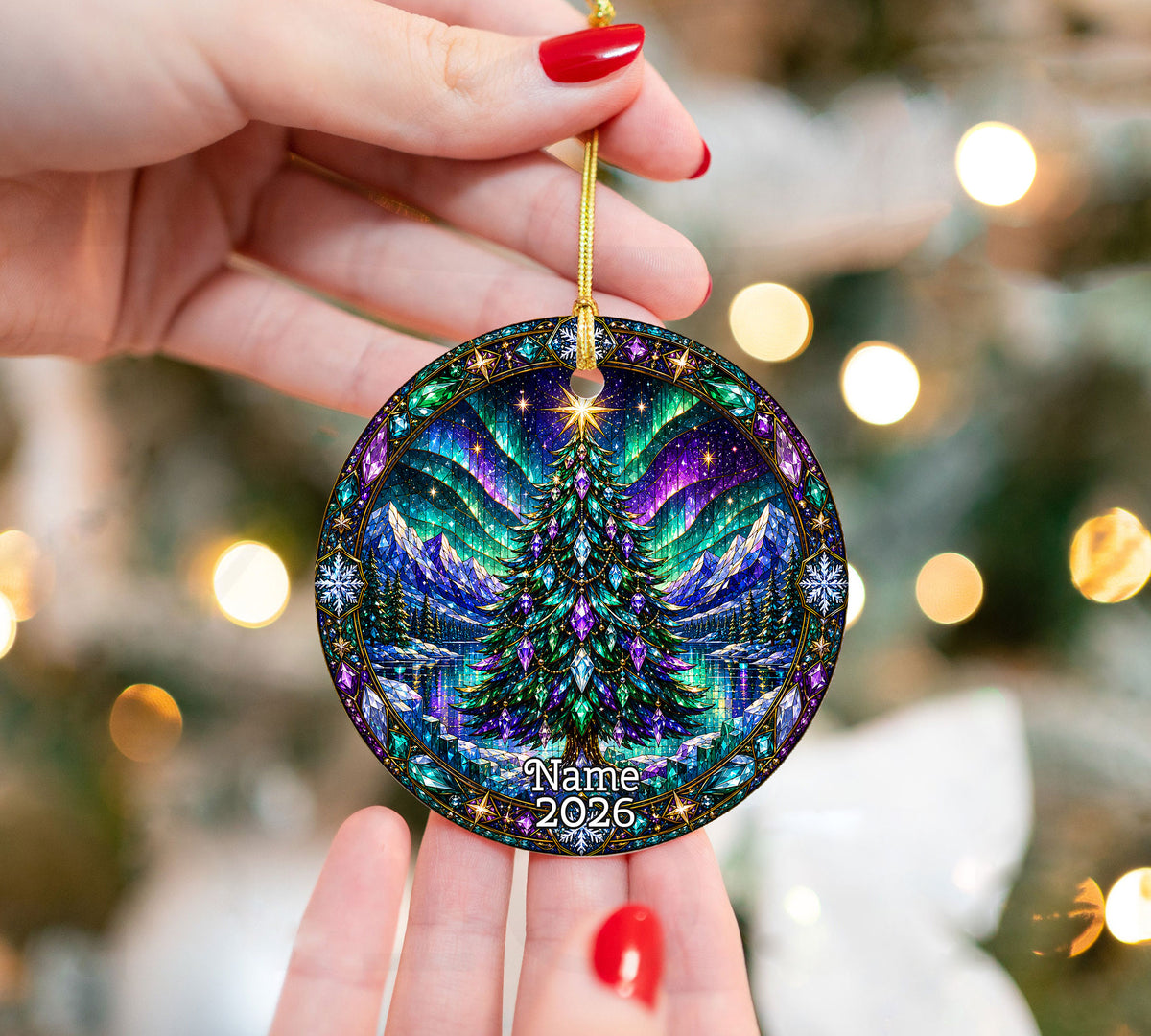 Christmas Tree Ornament 2026, Aurora Christmas Ornament, Winter Tree Decoration, Northern Lights Holiday Decor