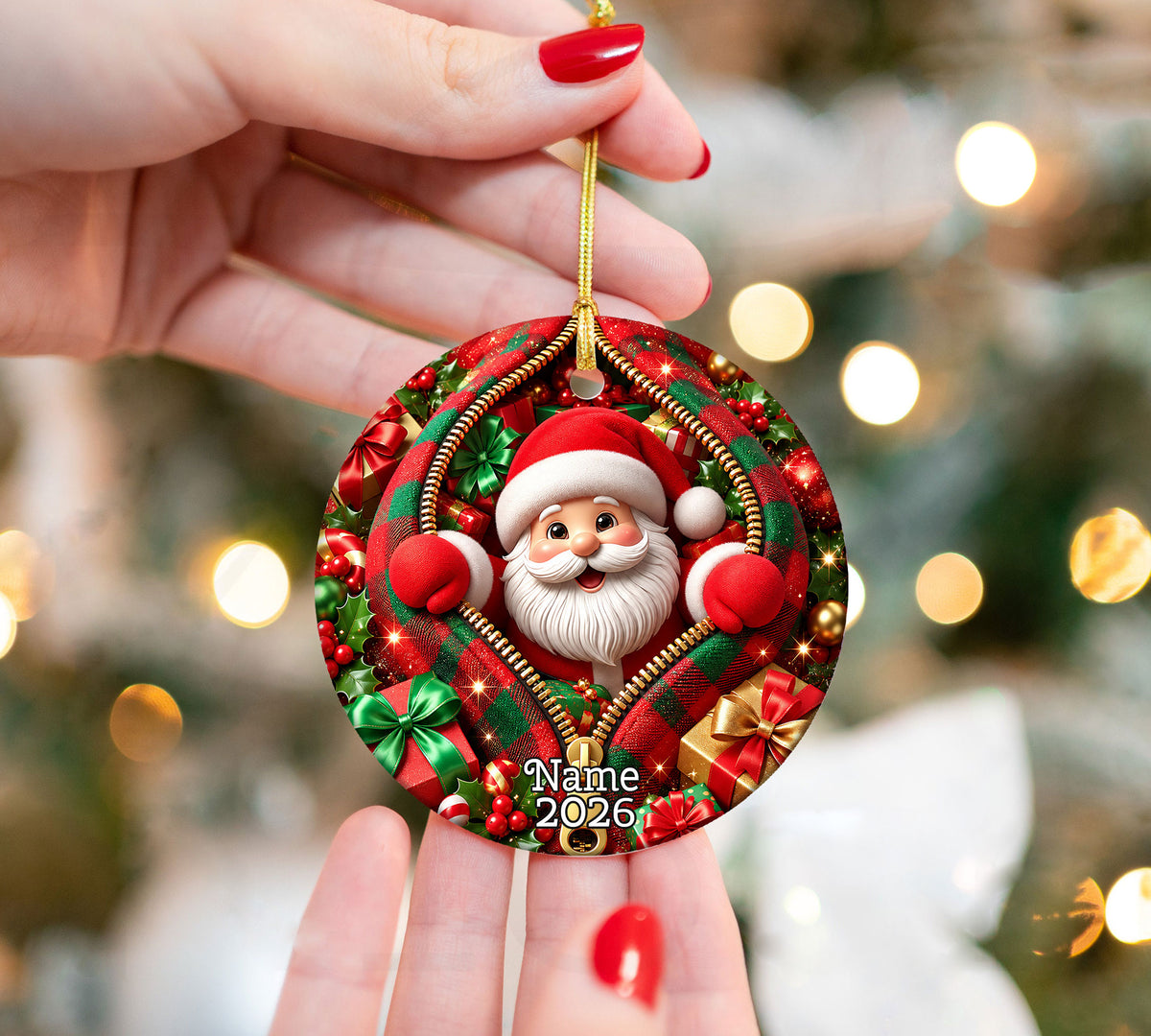 Christmas Santa Ornament 2026, Festive Santa Claus Tree Ornament, Holiday Decoration, Christmas Keepsake