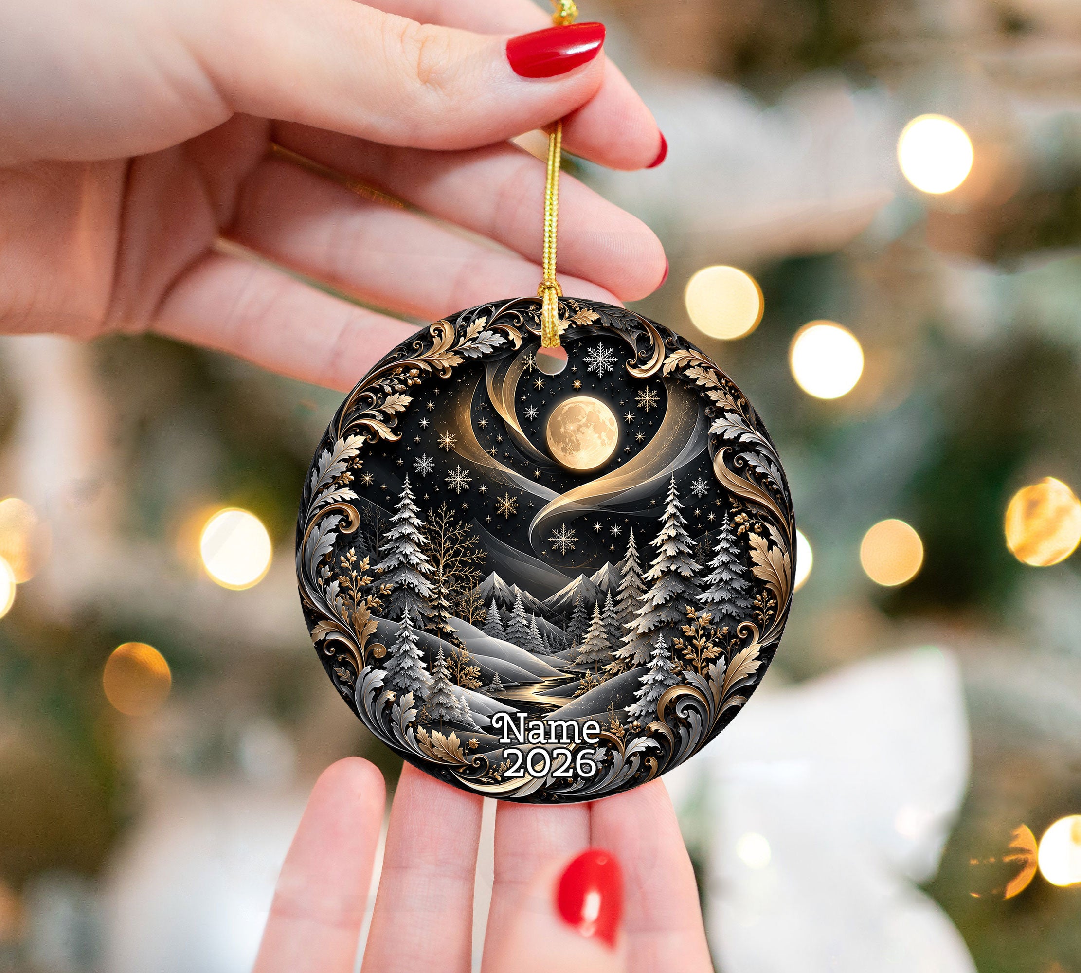 Winter Forest Christmas Ornament 2026, Shooting Star Holiday Ornament, Christian Christmas Tree Decor, Festive Keepsake Gift