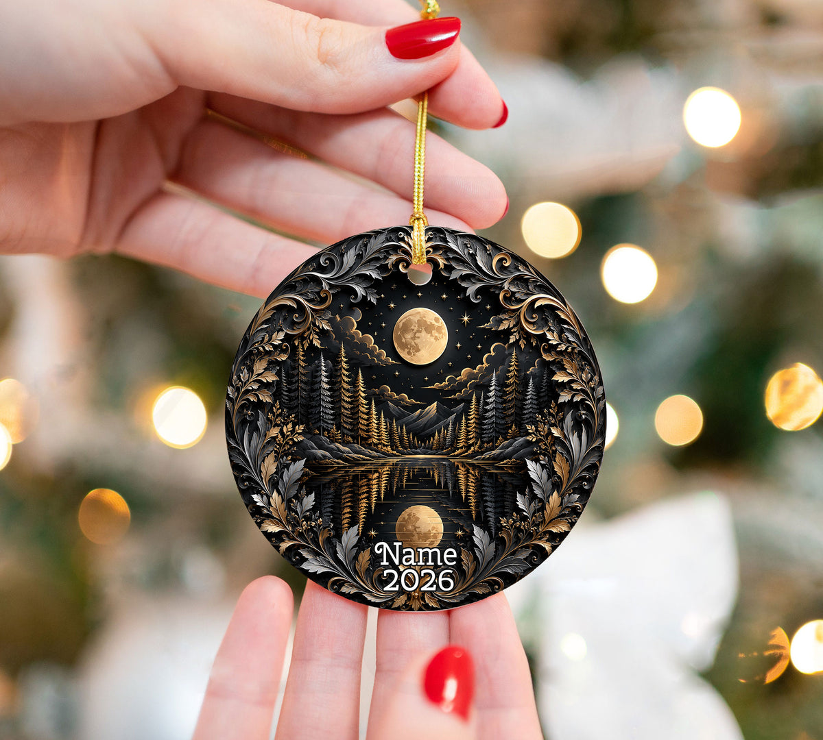 Christmas Ornament 2026, Moon Ornament, Winter Christmas Tree Decoration, Holiday Keepsake, Christian Christmas Gift Idea