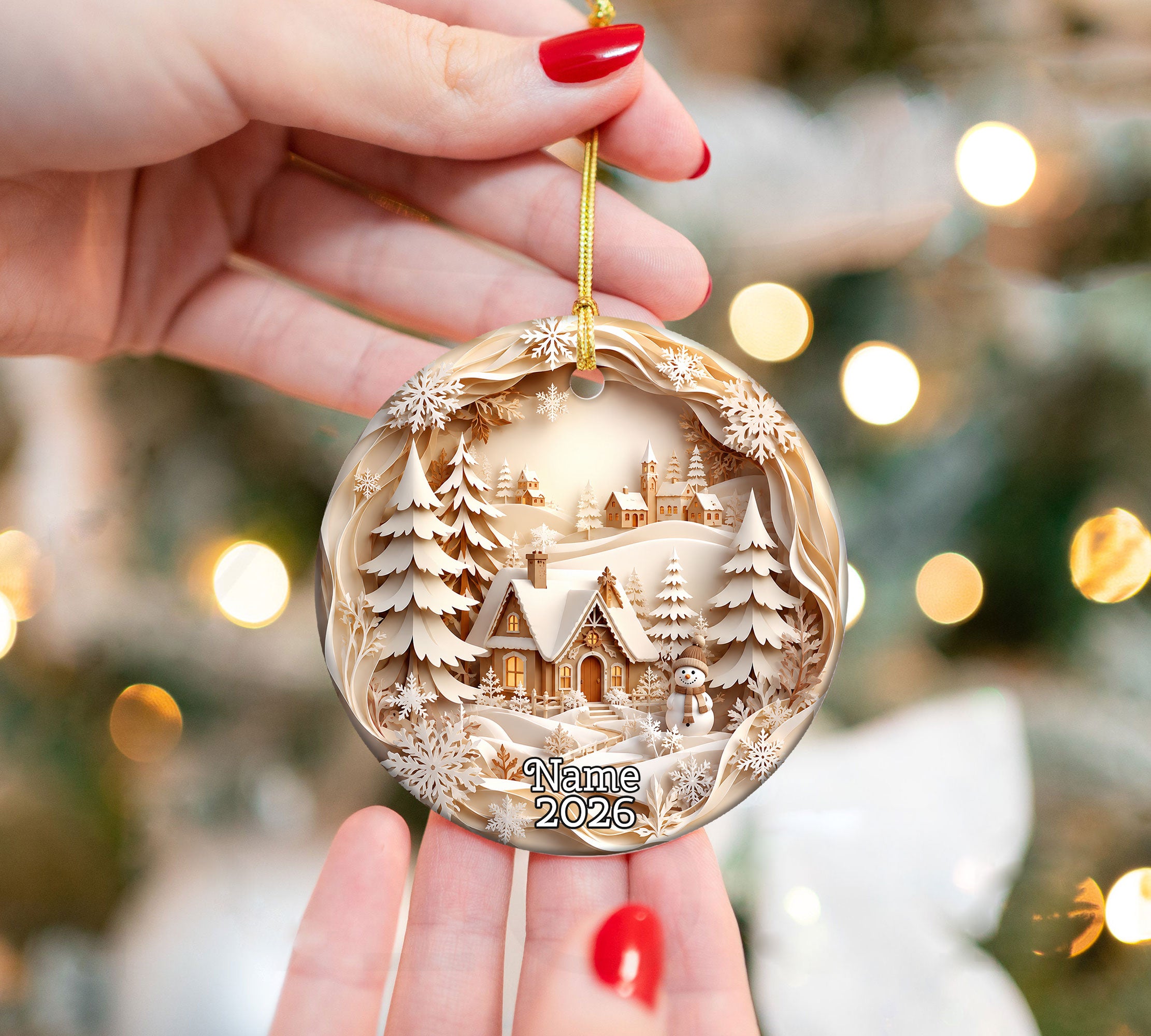 Snowman Holiday Ornament 2026, Winter Village Christmas Tree Ornament, Christmas Decoration