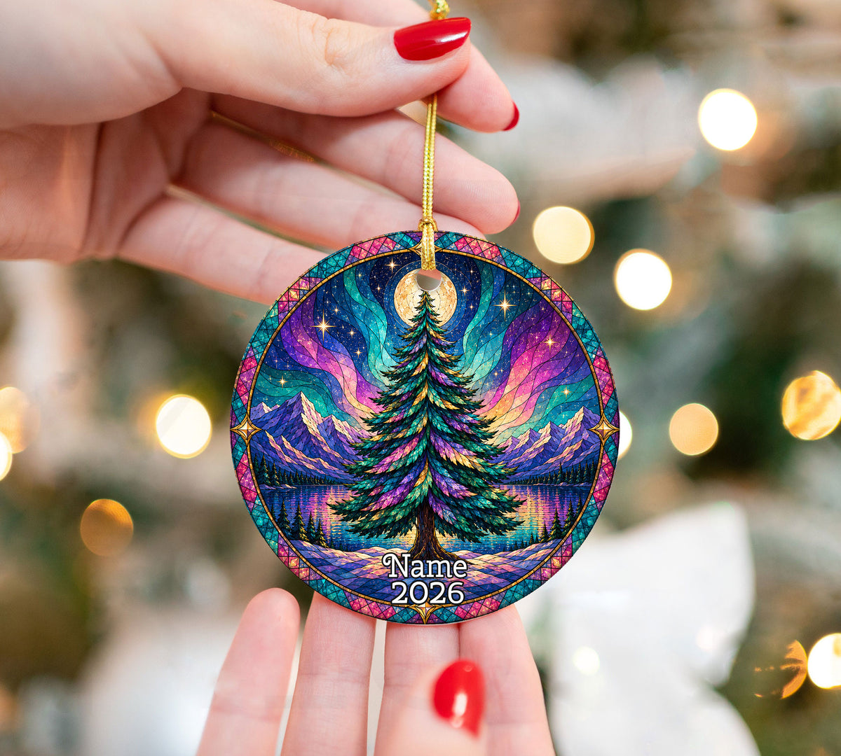 Winter Christmas Ornament 2026, Aurora Northern Lights Ornament, Christmas Tree Decoration