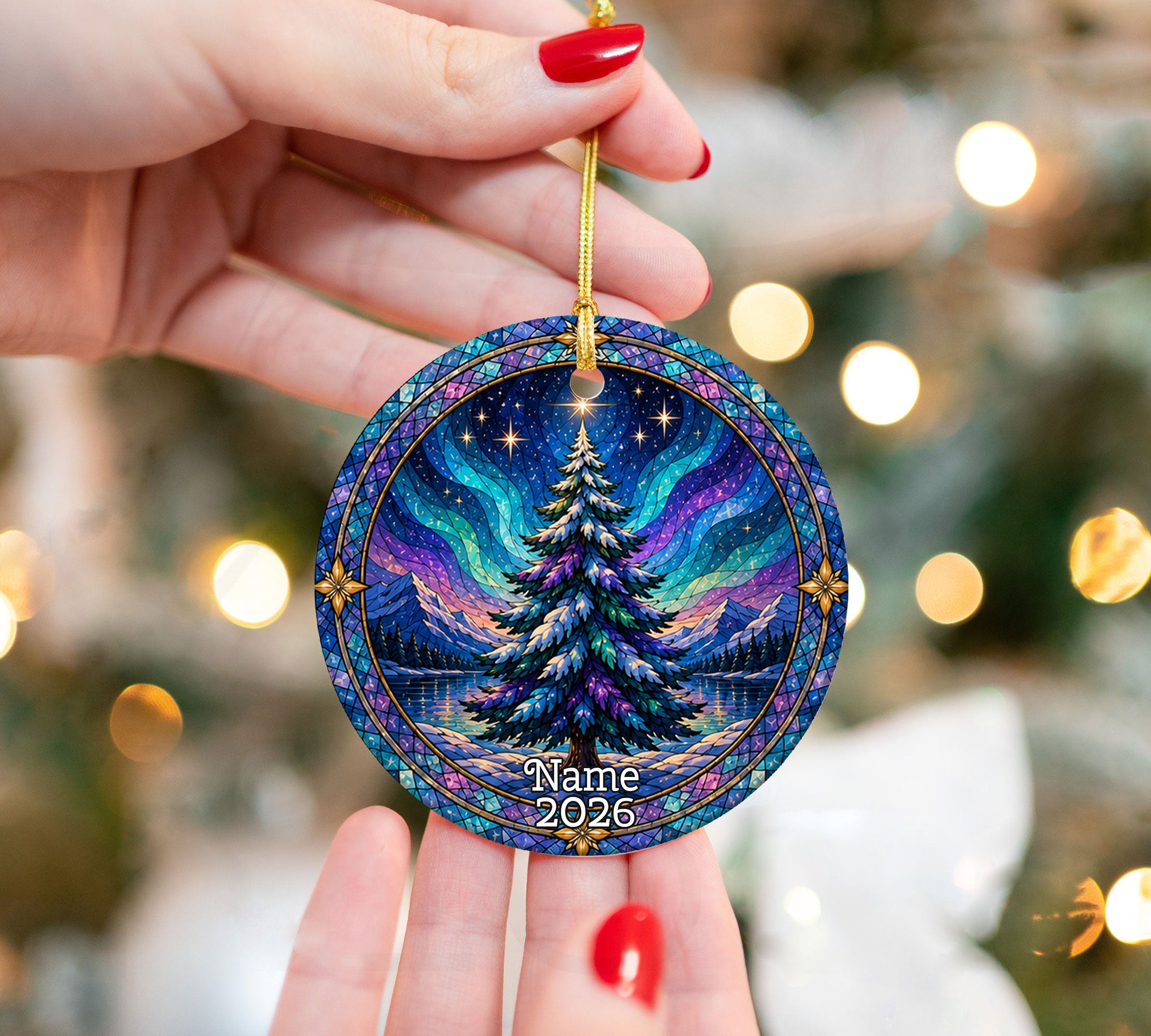 Christmas Tree Ornament 2026, Aurora Christmas Ornament, Winter Tree Decoration, Northern Lights Holiday Decor