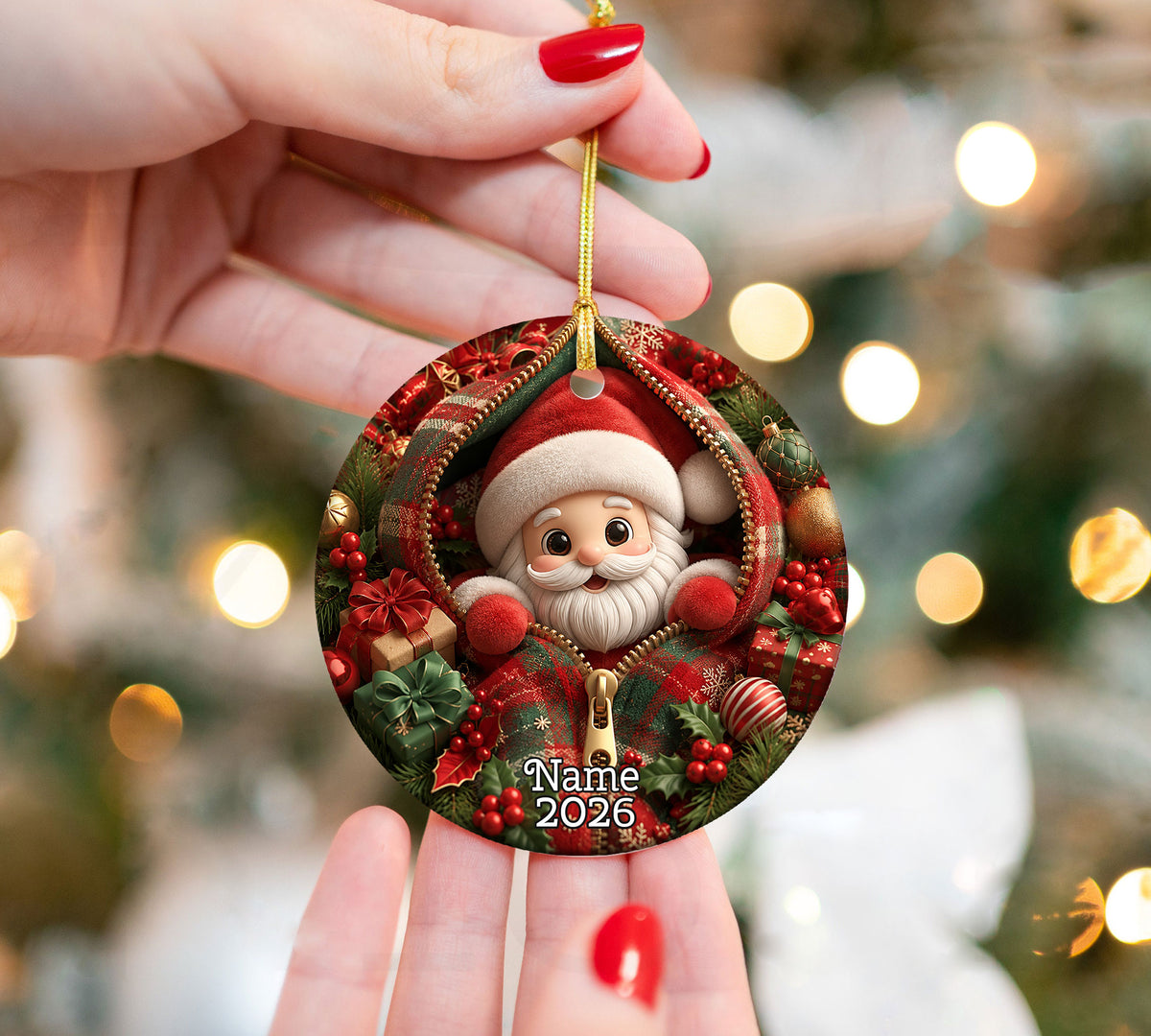 Santa Claus Holiday Ornament 2026, Christmas Tree Decor, Cute Santa Christmas Decoration, Xmas Keepsake