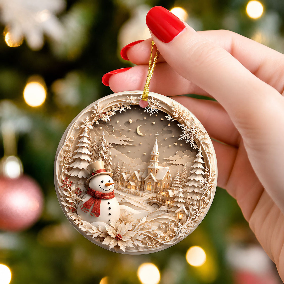 Rustic Snowman Christmas Ornament 2026, Winter Holiday Ornament, Cozy Christmas Tree Decoration, Keepsake Gift for Home Decor Lovers