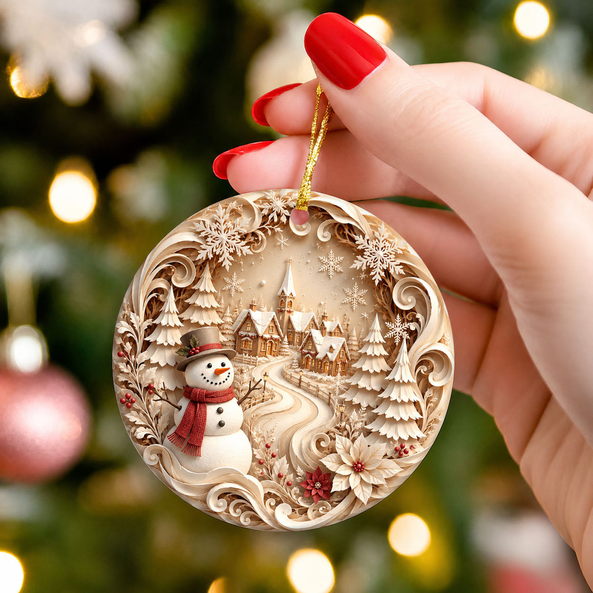 Snowman Christmas Tree Ornament 2026, Winter Holiday Keepsake Ornament, Cute Festive Decoration
