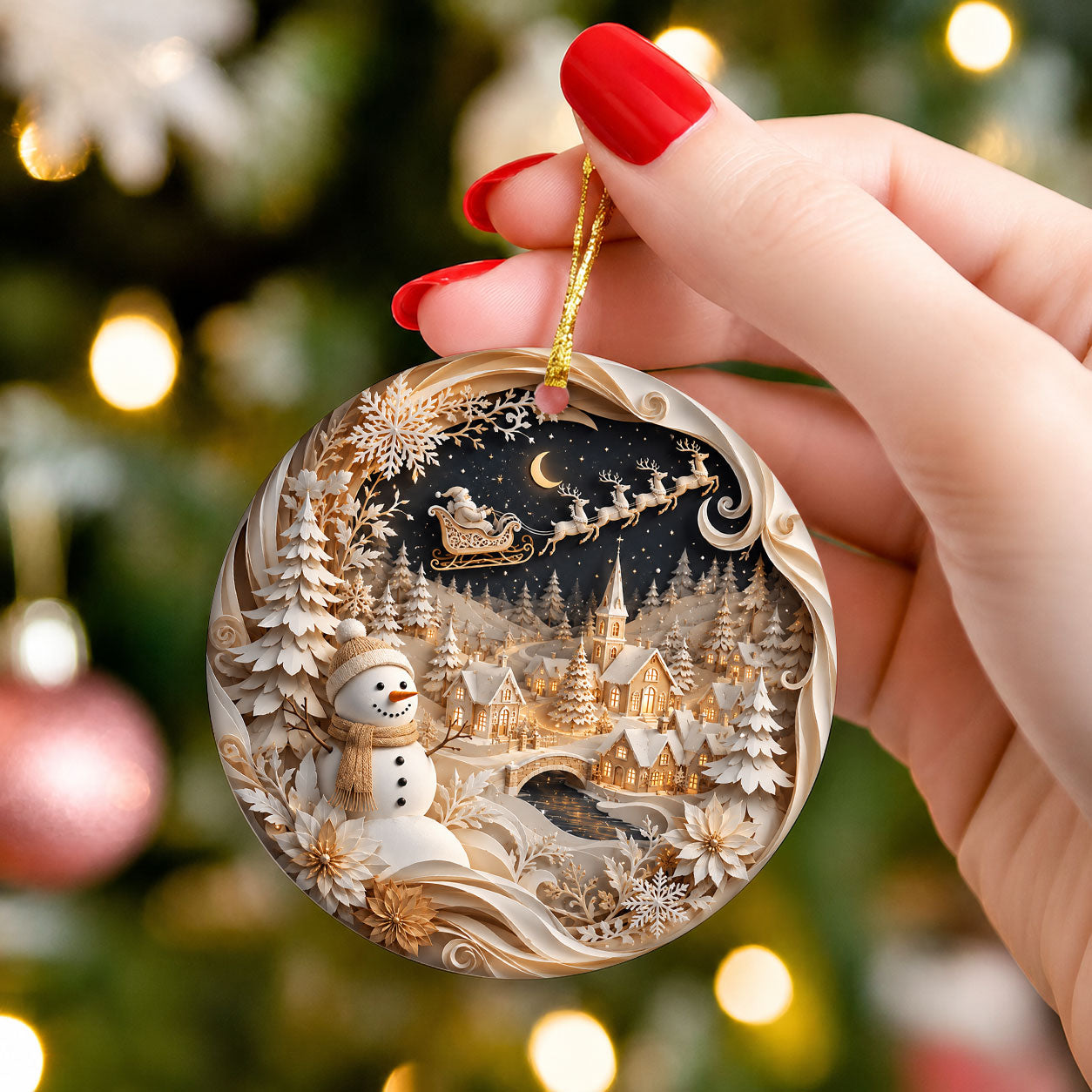 Blue Snowman Christmas Ornament 2026, Winter Tree Ornament, Holiday Keepsake Decoration, Cute Christmas Gift