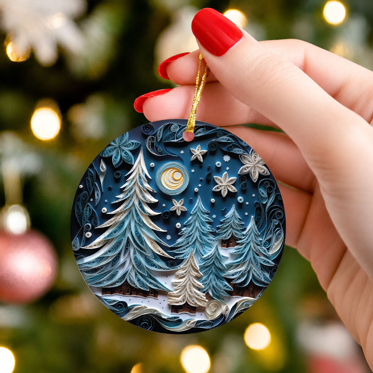 Luxury Christmas Tree Ornament 2026, Elegant Ceramic Christmas Ornament, Holiday Tree Decoration, Keepsake Christmas Gift