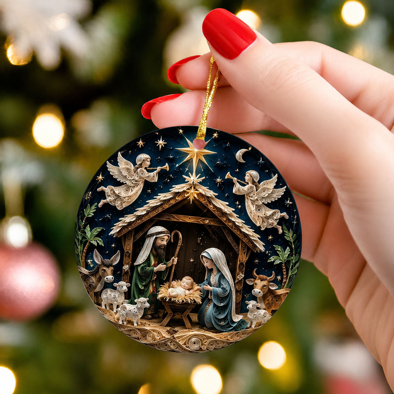 Holy Family Christmas Ornament 2026, Nativity Ornament, Christian Tree Decor, Religious Christmas Gift, Jesus Birth Keepsake Ornament