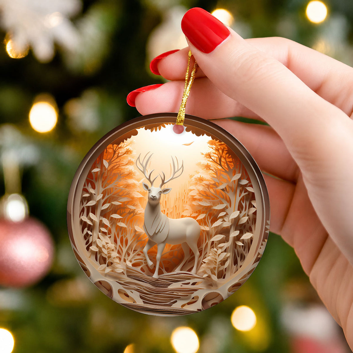 Majestic Forest Deer Ornament 2026, Christmas Tree Ornament, Holiday Keepsake Gift, Woodland Christmas Decor, Winter Gift Idea