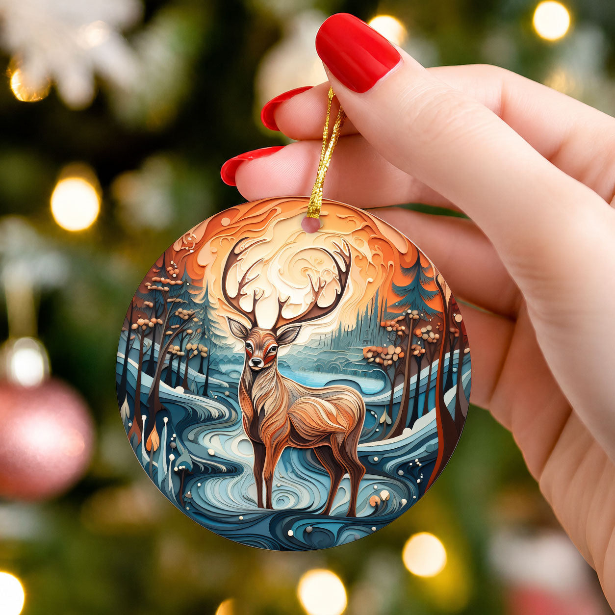 Paper Quilling Deer Ornament 2026, Christmas Ornament, Woodland Christmas Decor, Deer Christmas Gift, Holiday Keepsake, Nature Lover Gift