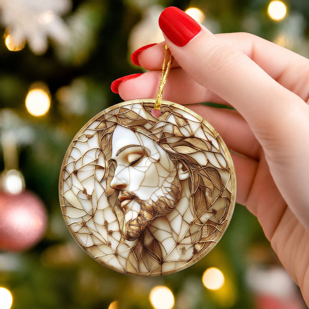 Jesus Christ Portrait Ornament 2026, Christian Christmas Ornament, Faith Keepsake Gift, Religious Tree Decor, Christmas Gift Idea, Faith Home Decor, Faith Home Decor