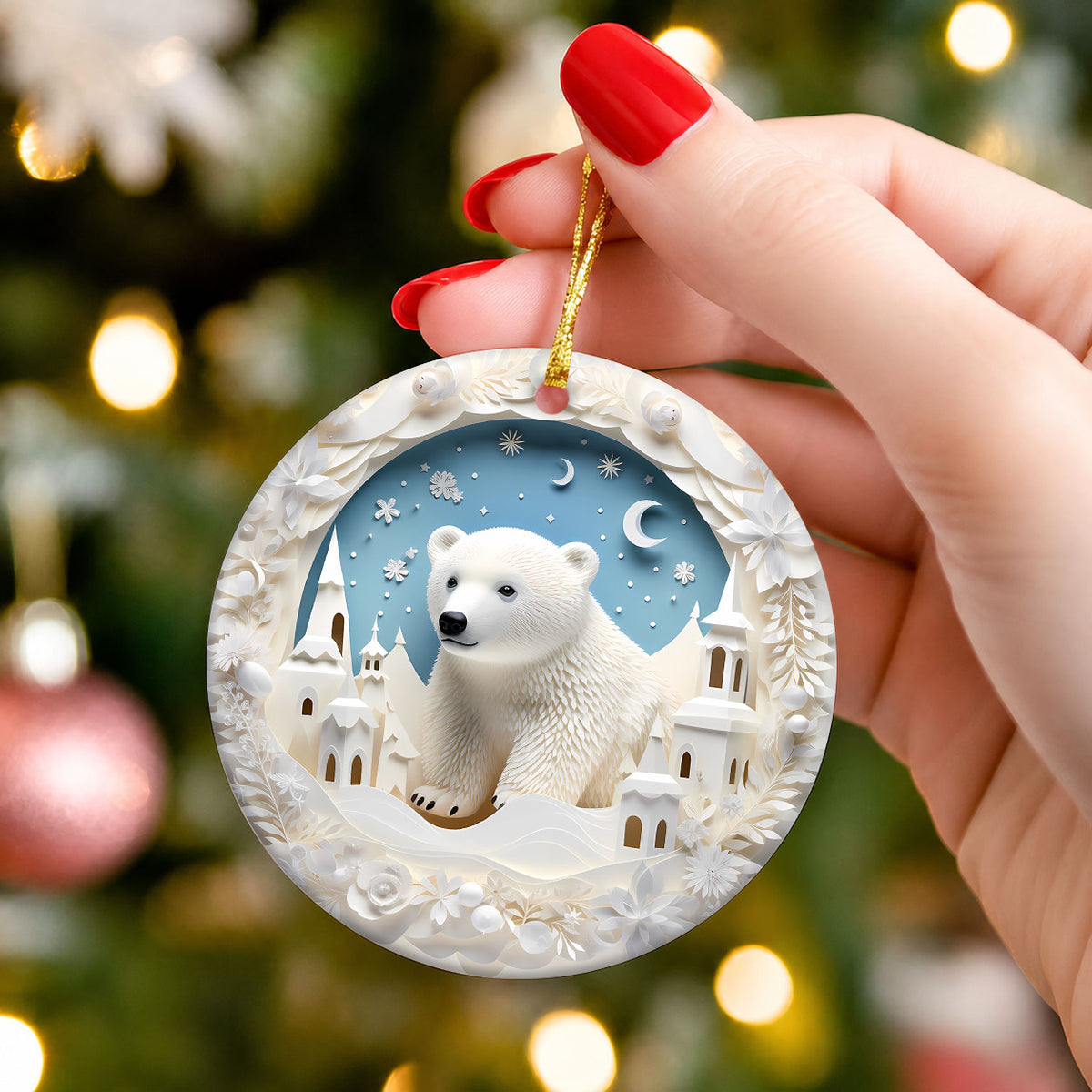 Cute Polar Bear Christmas Ornament, Arctic Winter Animal Decor, Christmas Tree Keepsake, Holiday Gift 2026, Seasonal Keepsake, Christmas Gift Idea