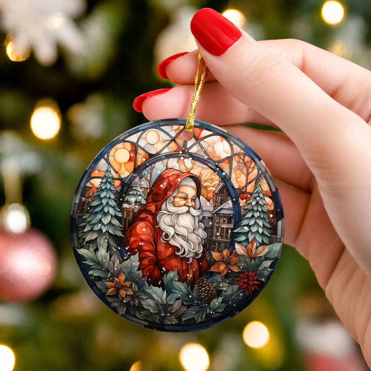 Vintage Santa Christmas Ornament, Santa Claus Holiday Decoration, Tree Hanging Ornament, Christmas Gift, 2026 Keepsake