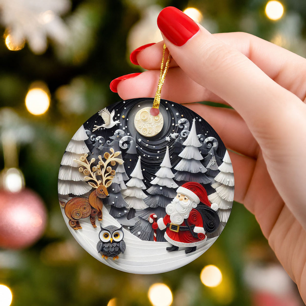 Jolly Santa Ornament 2026, Christmas Tree Decoration, Vintage Holiday Keepsake, Santa Claus Christmas Gift, Holiday Keepsake, Christmas Gift
