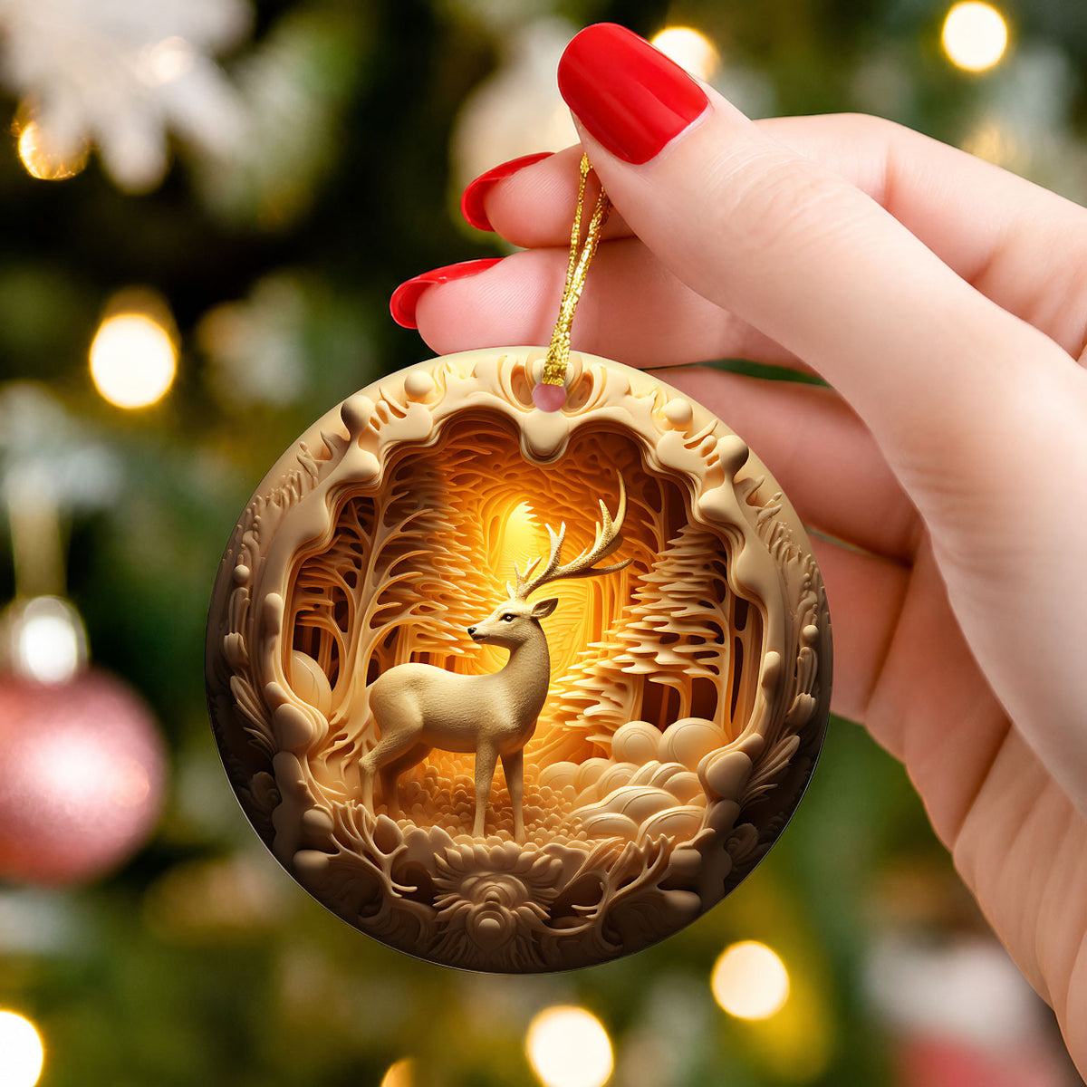 Woodland Deer Keepsake 2026, Christmas Tree Decoration, Holiday Ornament, Winter Christmas Gift, Seasonal Home Decor, Holiday Keepsake Gift