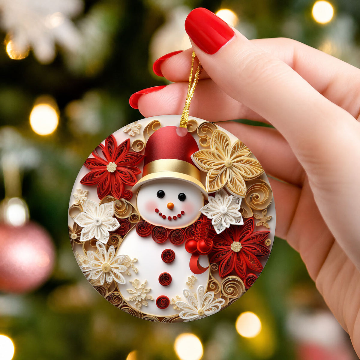 Christmas Ornament 2026, Festive Snowman Ornament, Christmas Decor, Holiday Keepsake, Xmas Gift, Tree Decoration