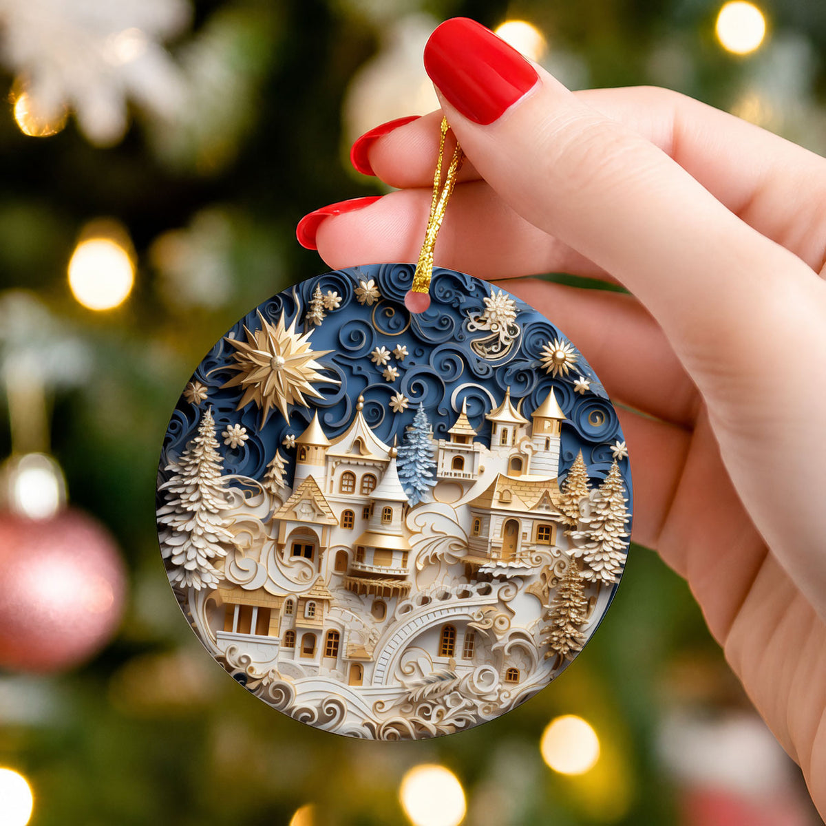 2026 Christmas Ornament, Scenic Christmas Village Ornament, Holiday Keepsake, Winter Landscape Decor, Xmas Gift