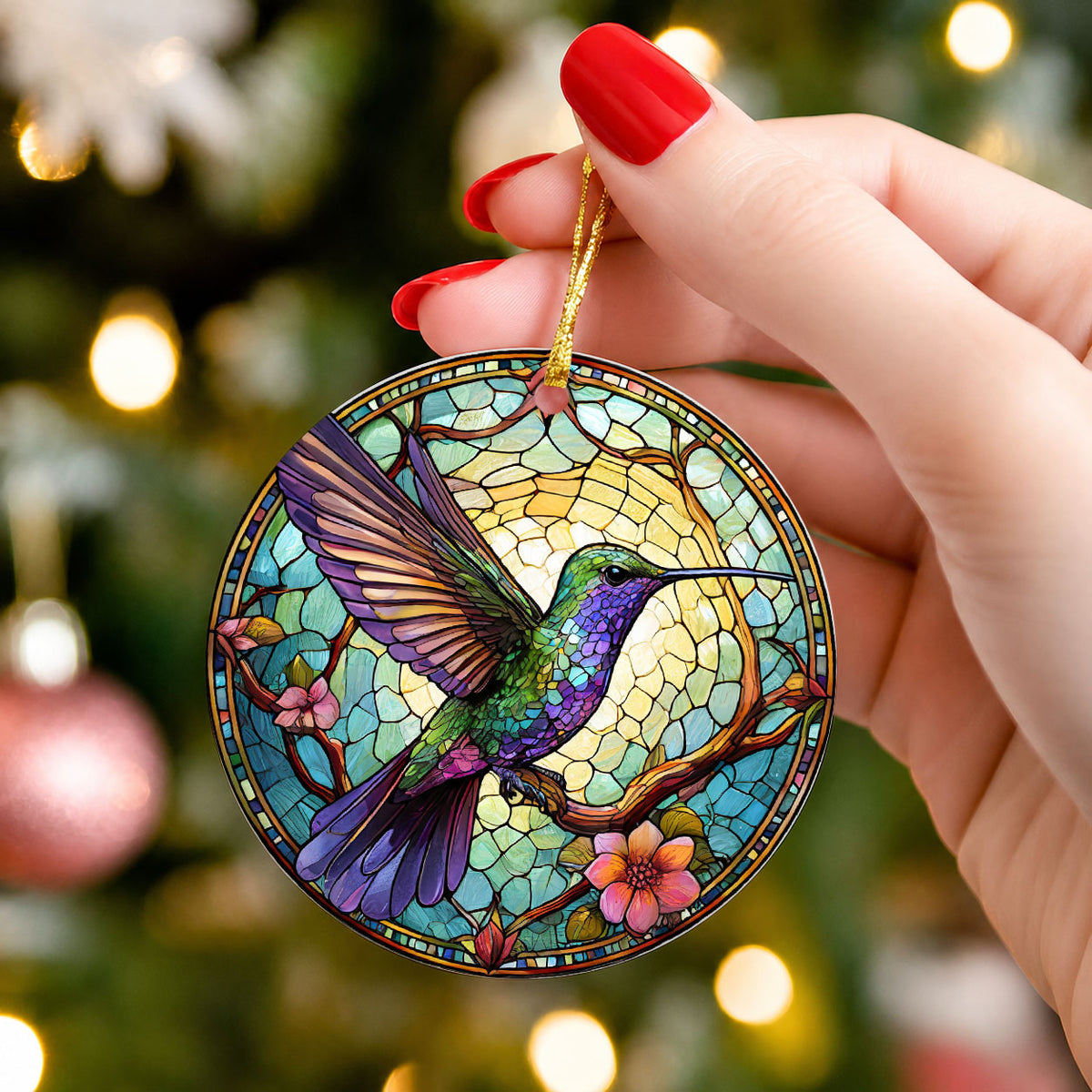 Christmas Ornament 2026, Hummingbird Ornament, Colorful Bird Keepsake Gift, Holiday Decor, Xmas Tree Decoration, Nature Lover Gift