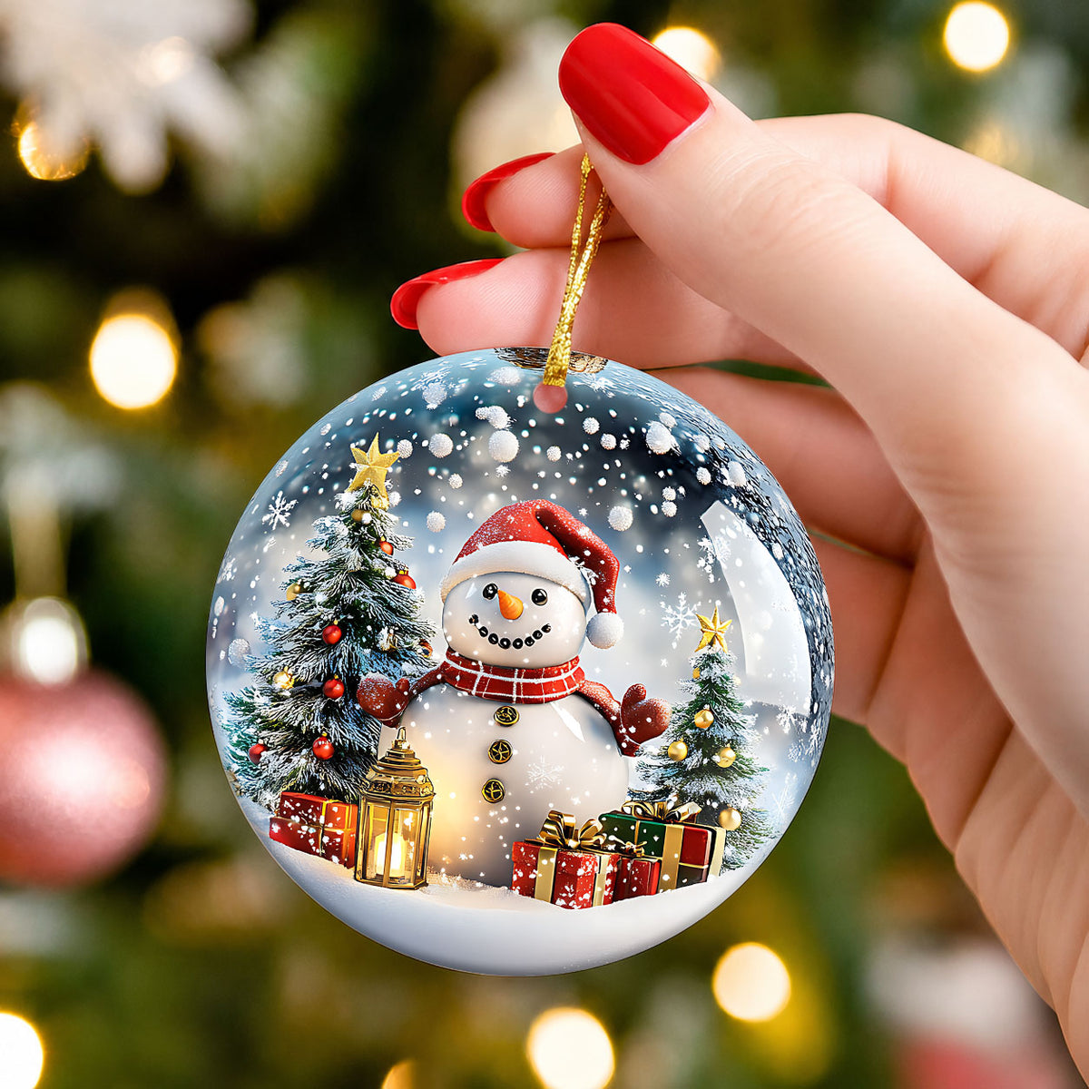 Christmas Snowman Ornament 2026, Cute Winter Ceramic Ornament, Holiday Tree Decoration, Christmas Keepsake Gift for Friends and Family