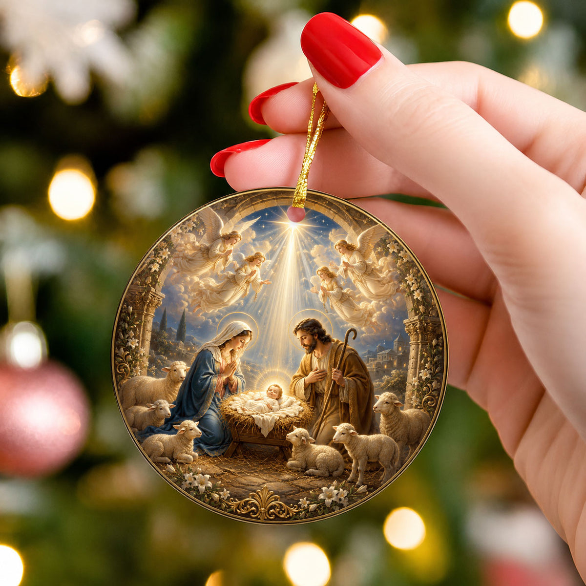 2026 Nativity Scene Christmas Ornament, Christian Christmas Decor, Holy Family Keepsake, Religious Tree Ornament Gift