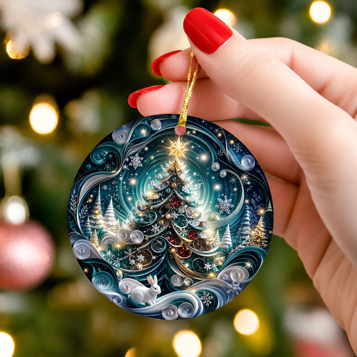 Blue Christmas Ornament 2026, Christmas Tree Decoration, Winter Holiday Decor, Xmas Keepsake Ornament