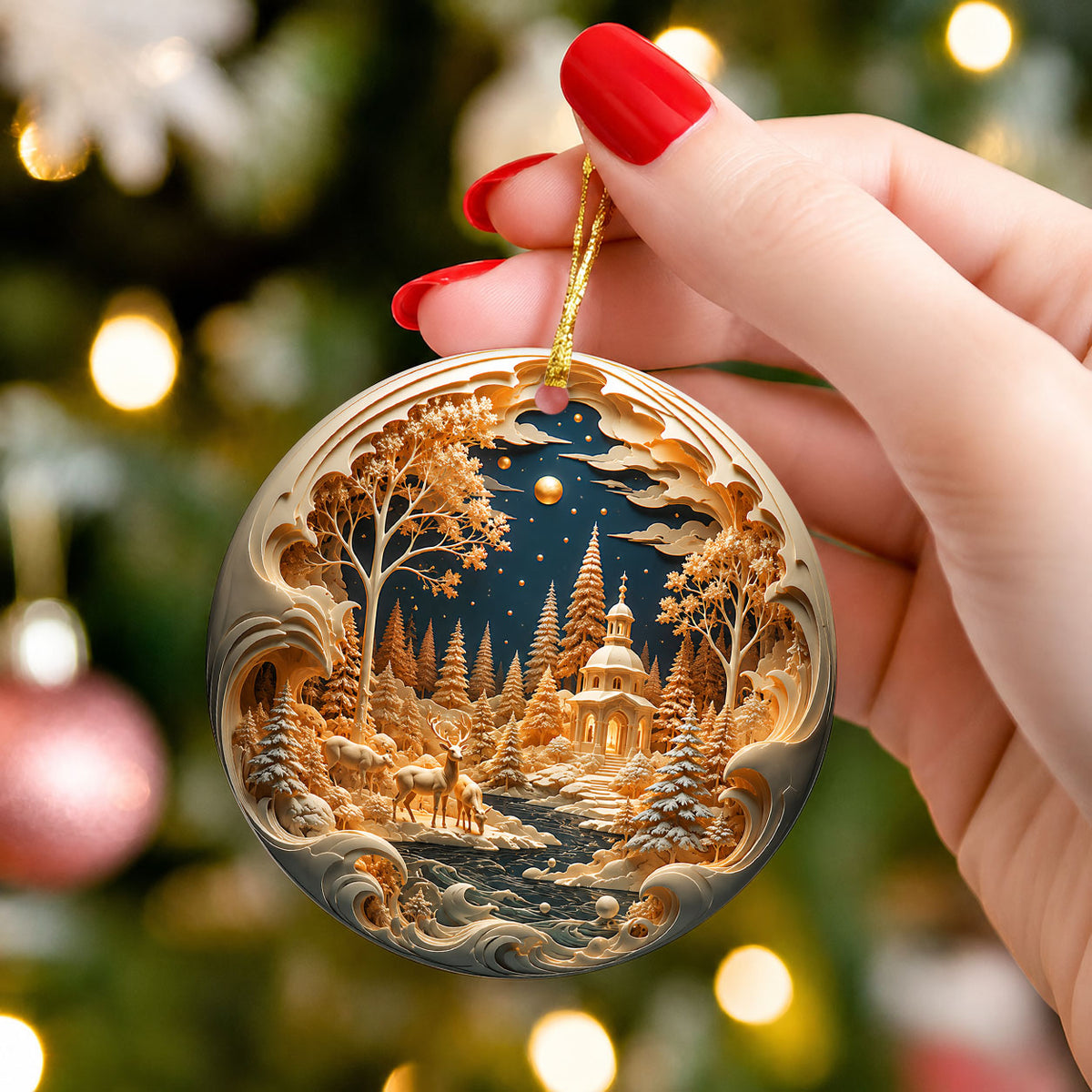 Snow Village Christmas Ornament 2026, Christmas Tree Decoration, Winter Holiday Village Decor, Seasonal Keepsake Ornament