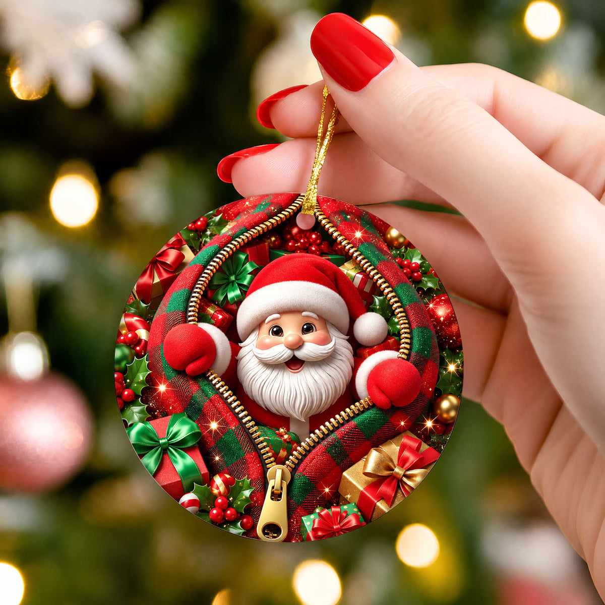 Christmas Santa Ornament 2026, Festive Santa Claus Tree Ornament, Holiday Decoration, Christmas Keepsake