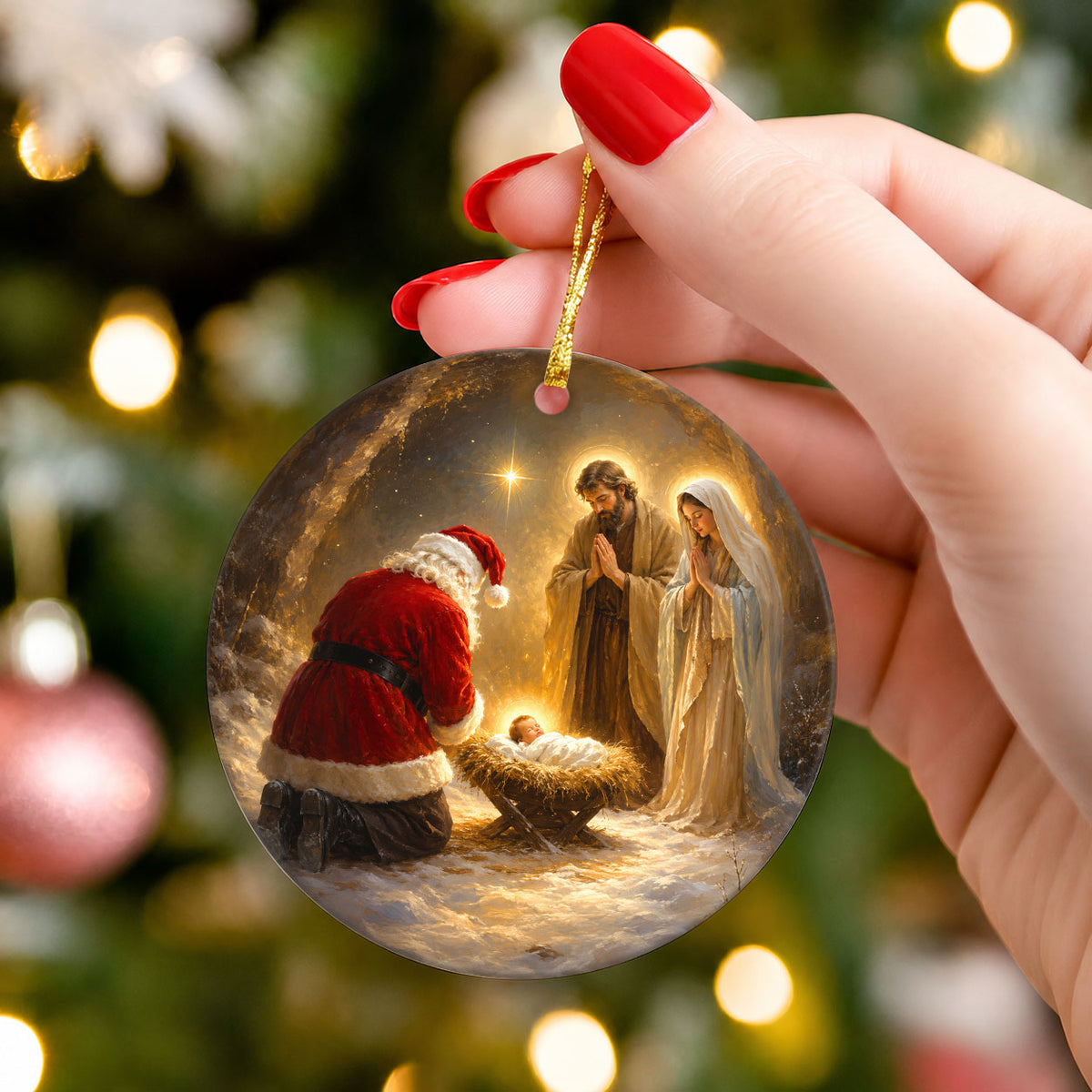 Santa Baby Jesus Christmas Ornament 2026, Religious Nativity Ornament, Holy Family Christmas Decoration, Christian Tree Keepsake Gift