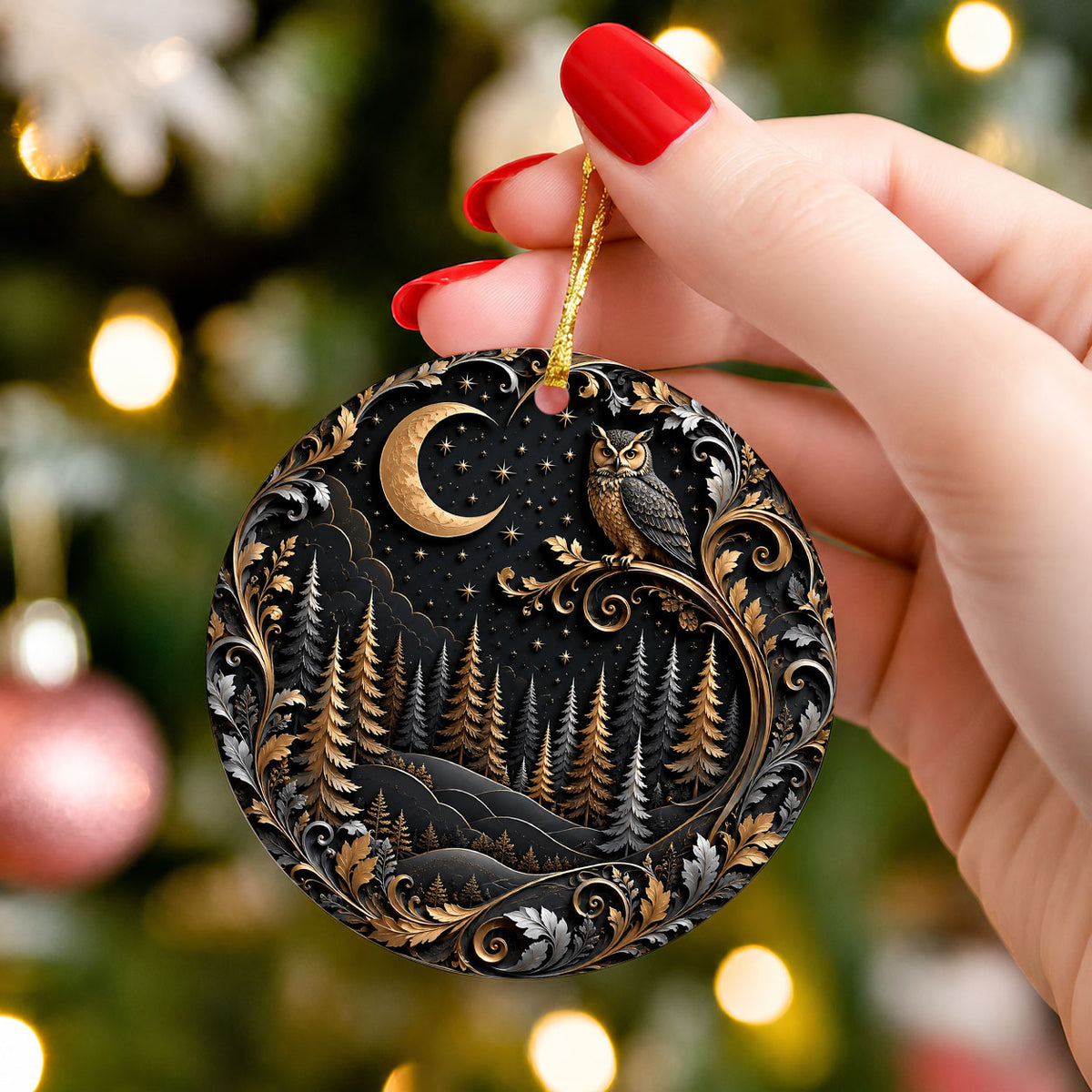 Christmas Ornament 2026, Owl Moon Ornament, Winter Christmas Tree Decoration, Holiday Keepsake, Christian Christmas Gift Idea