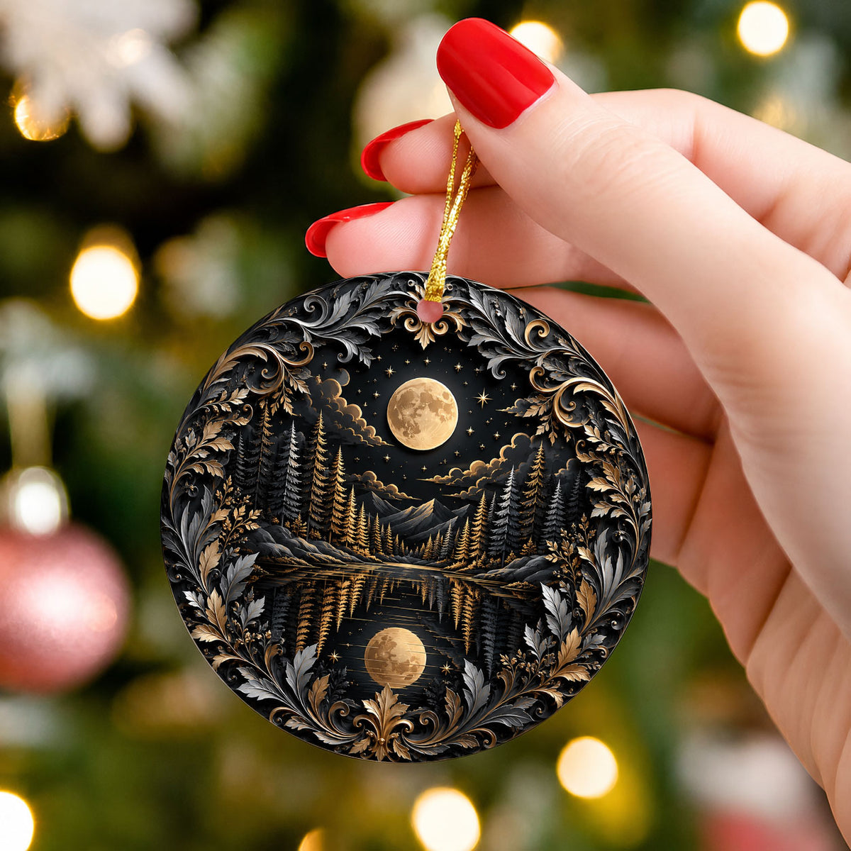 Christmas Ornament 2026, Moon Ornament, Winter Christmas Tree Decoration, Holiday Keepsake, Christian Christmas Gift Idea