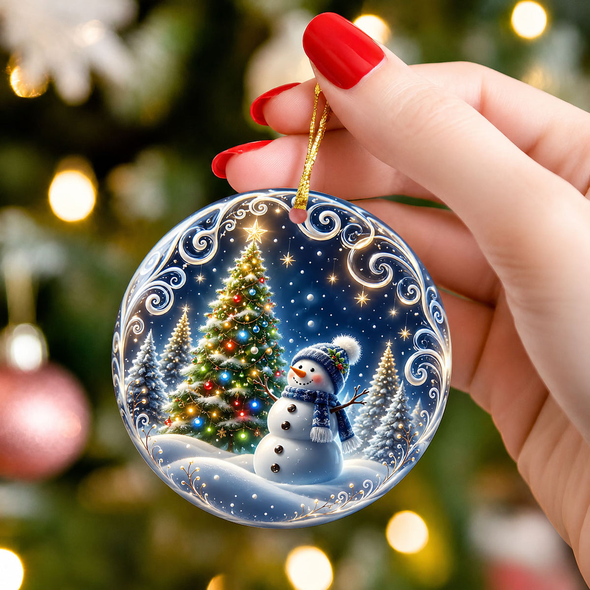 Snowman Christmas Tree Ornament 2026, Winter Holiday Ornament, Christmas Decoration, Family Keepsake Gift